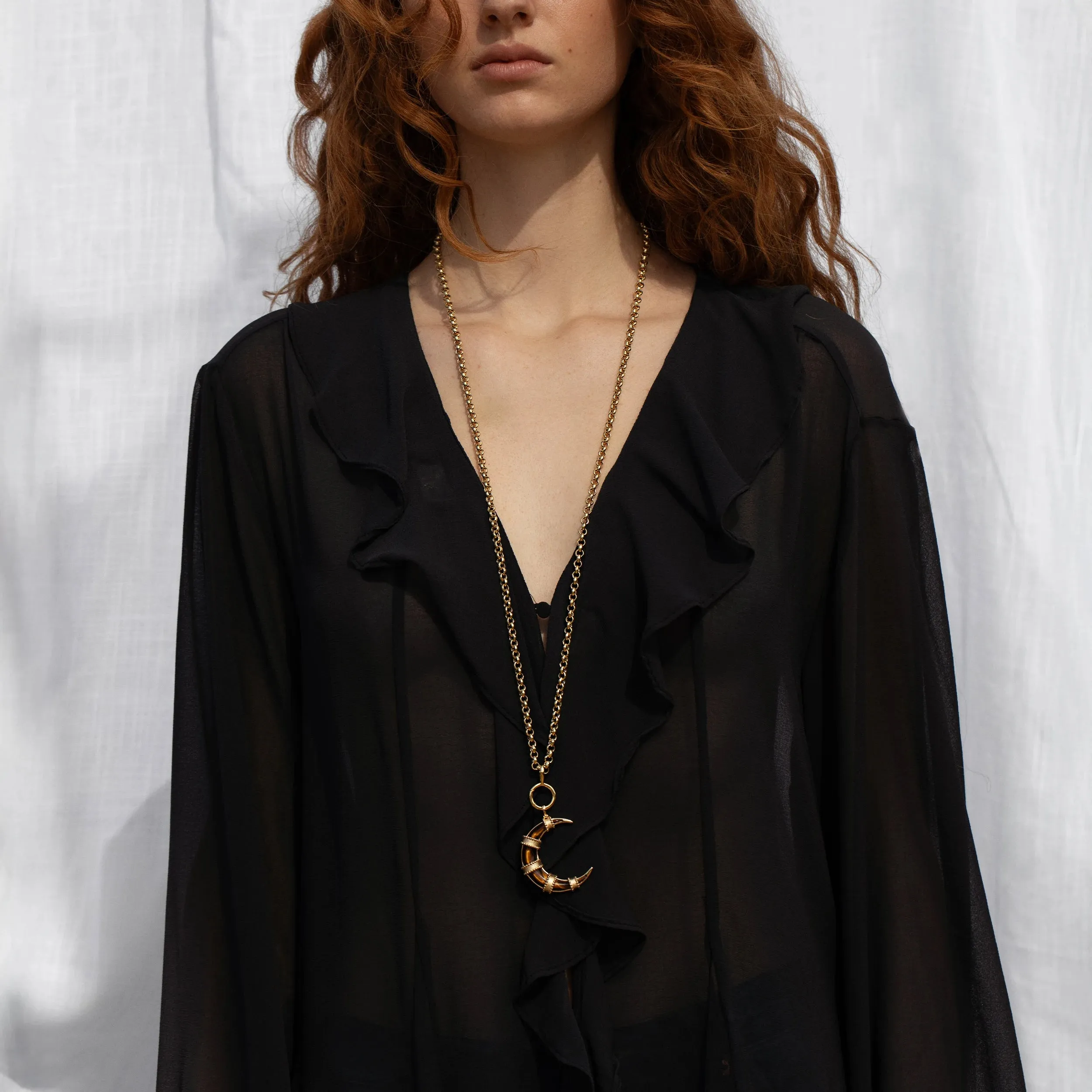 Long Boho Moon Charm Necklace sold by Awe Inspired product image thumbnail 2