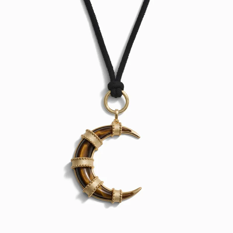 Boho Moon Cord Charm Necklace sold by Awe Inspired