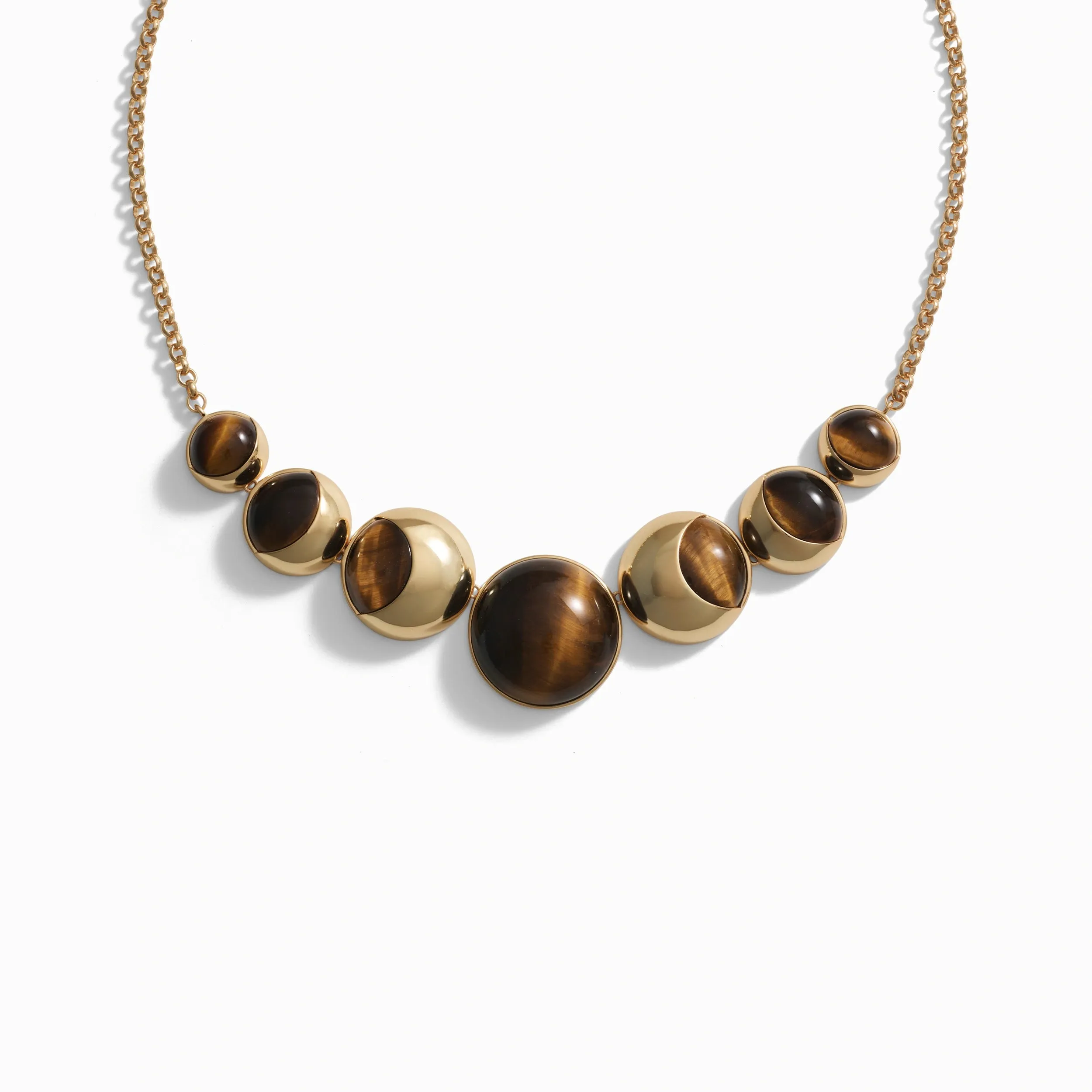 Tiger's Eye Moon Phase Statement Necklace sold by Awe Inspired