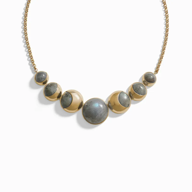 Labradorite Moon Phase Statement Necklace sold by Awe Inspired