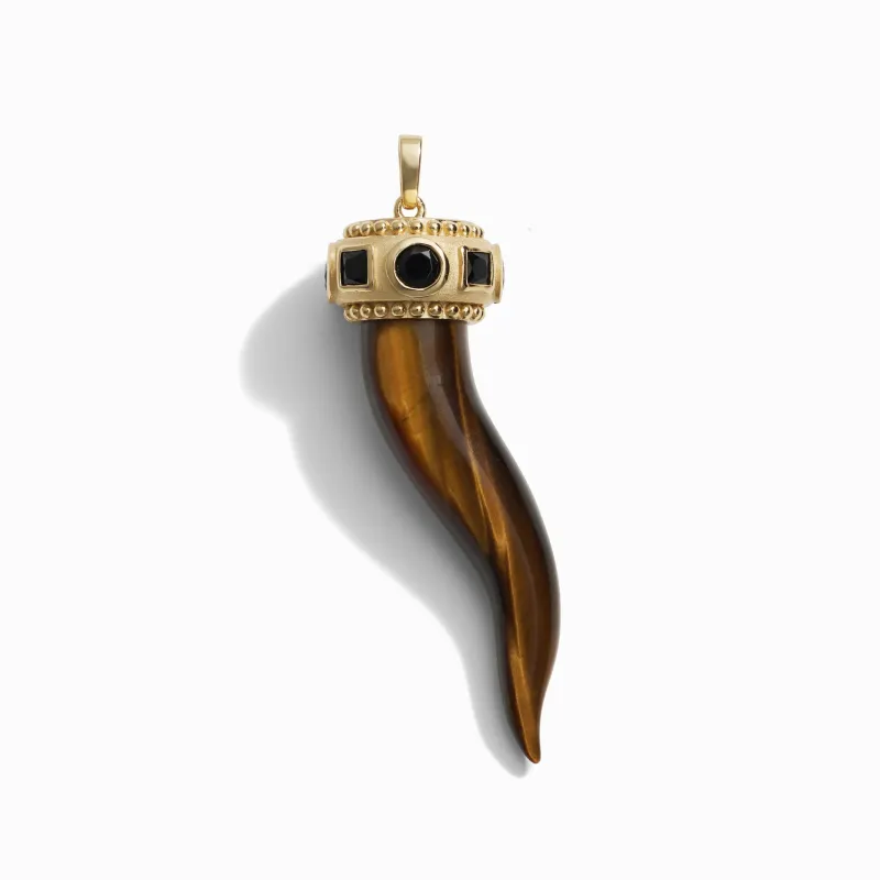 Tiger's Eye Horn Pendant sold by Awe Inspired