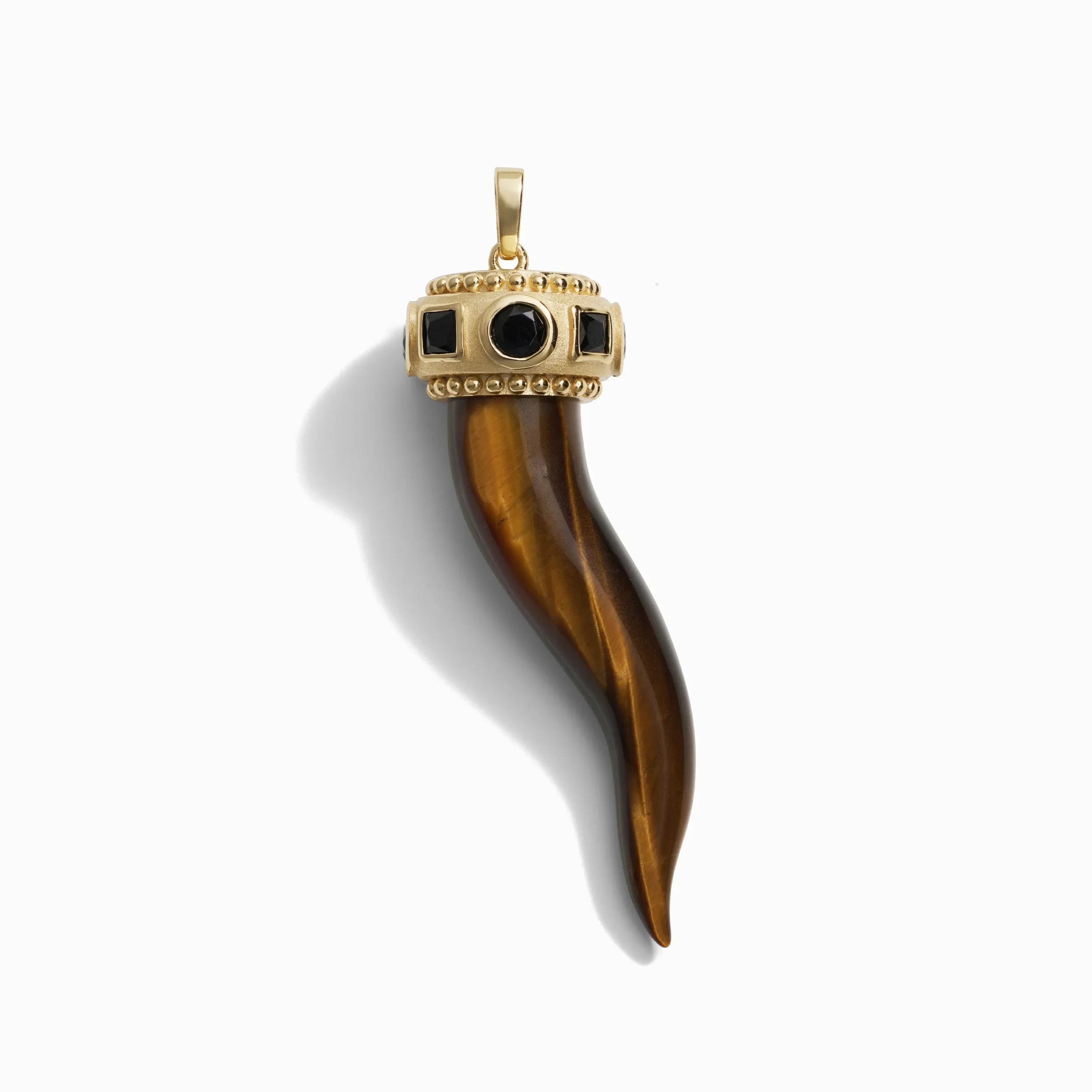 Tiger's Eye Horn Pendant sold by Awe Inspired