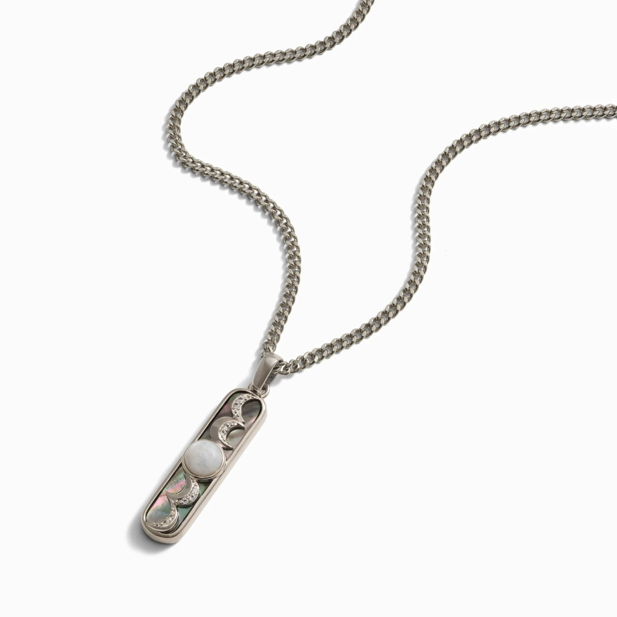 Black Mother of Pearl Moon Phase Amulet sold by Awe Inspired product image thumbnail 3