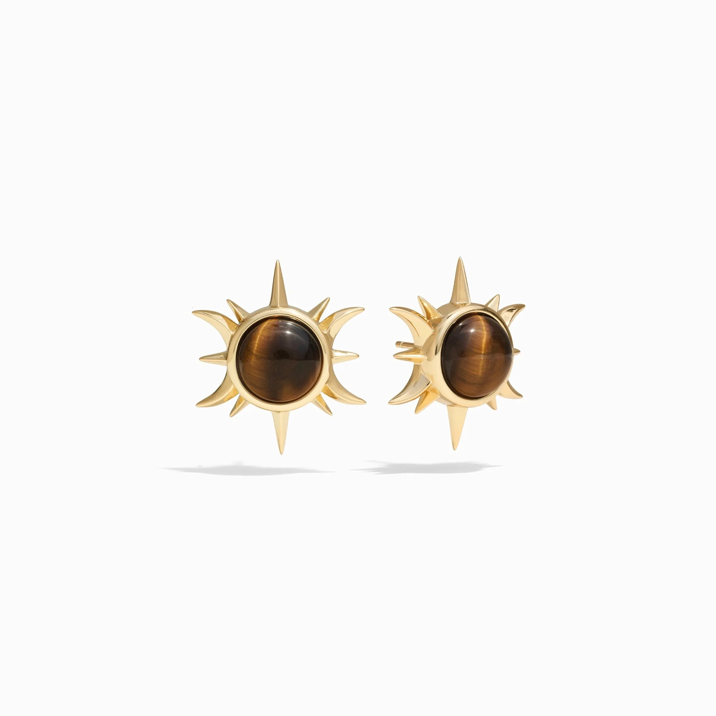 Tiger's Eye Triple Moon Studs sold by Awe Inspired