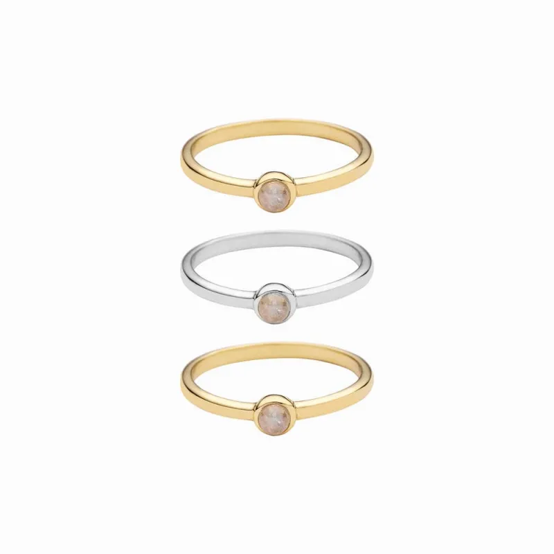 Moonstone Ring Set sold by Awe Inspired