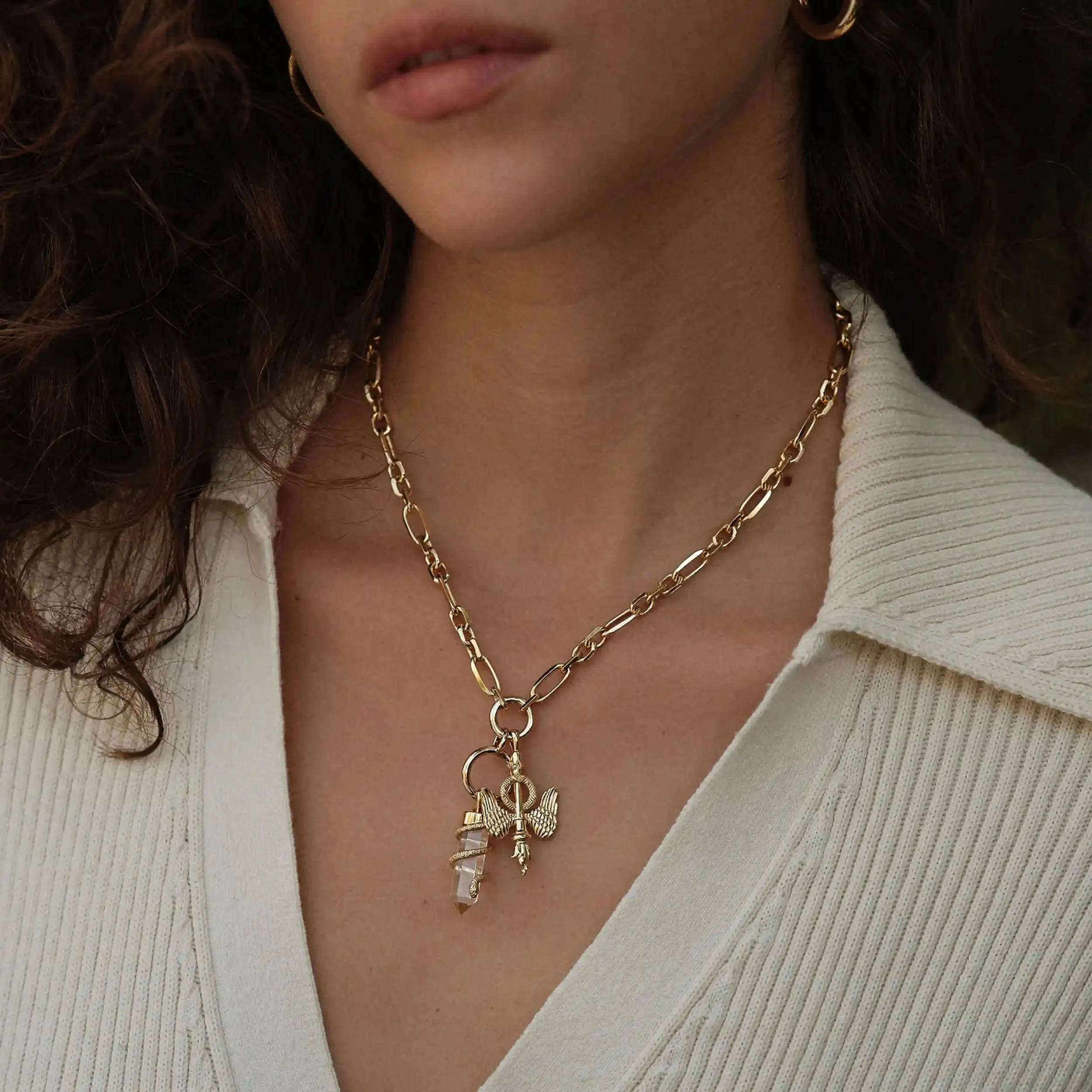 Crystal Snake Amulet sold by Awe Inspired product image thumbnail 2