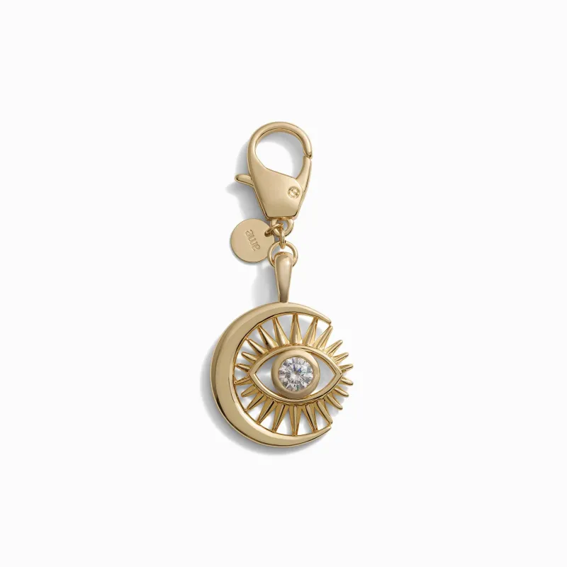 Watchful Moon Eye Bag Charm sold by Awe Inspired