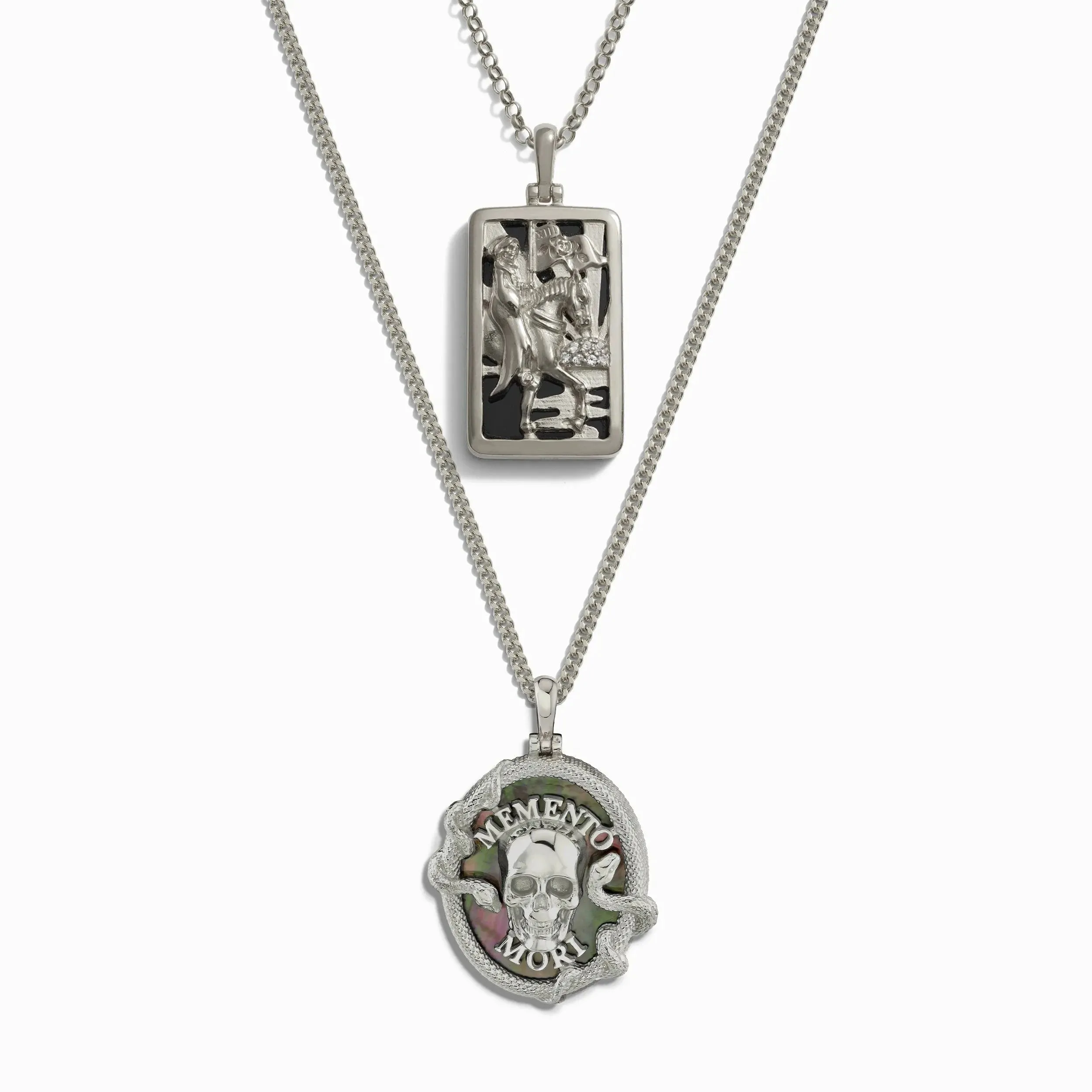 Memento Mori and Death Tarot Necklace Set sold by Awe Inspired product image thumbnail 2