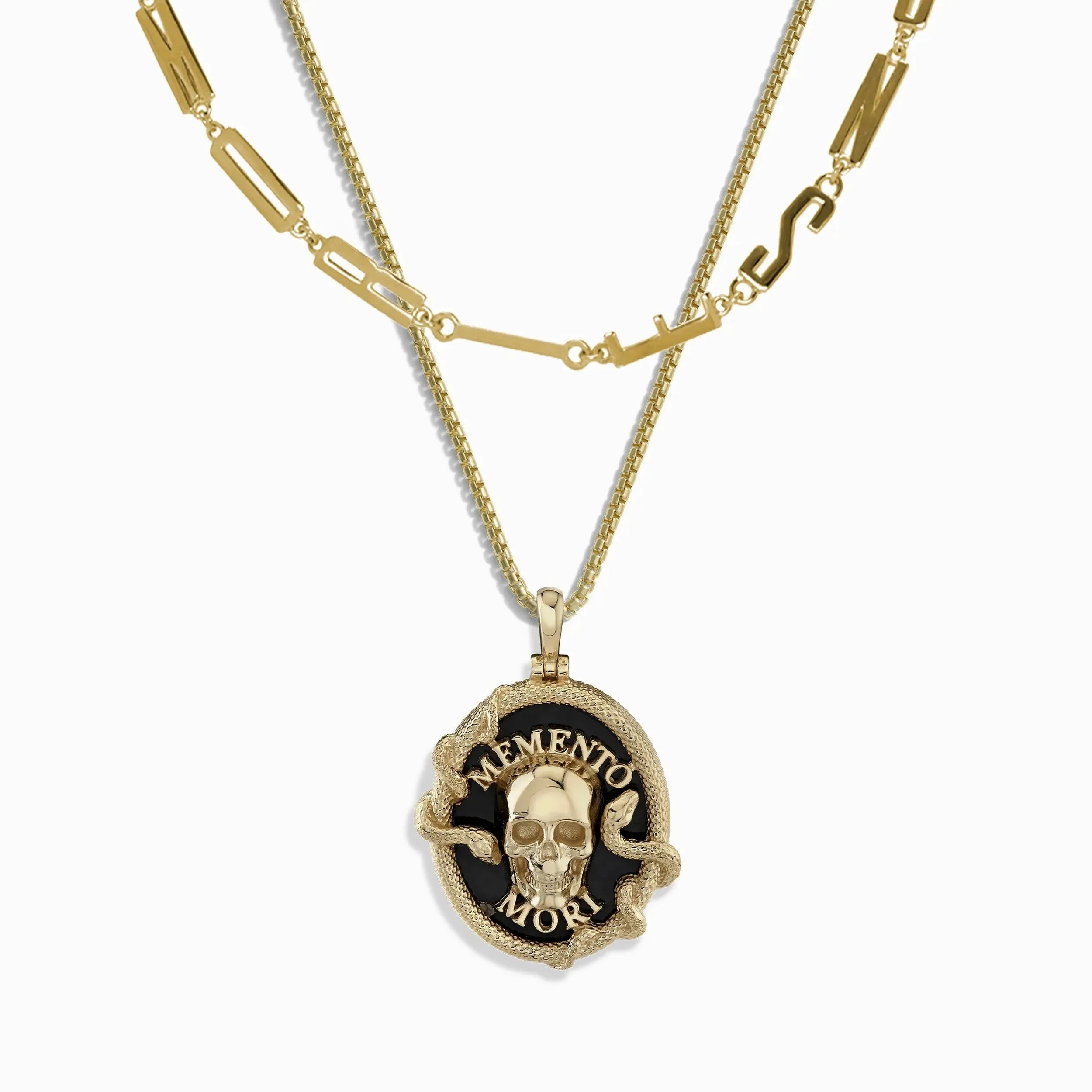 Memento Mori and Affirmation Necklace Set sold by Awe Inspired