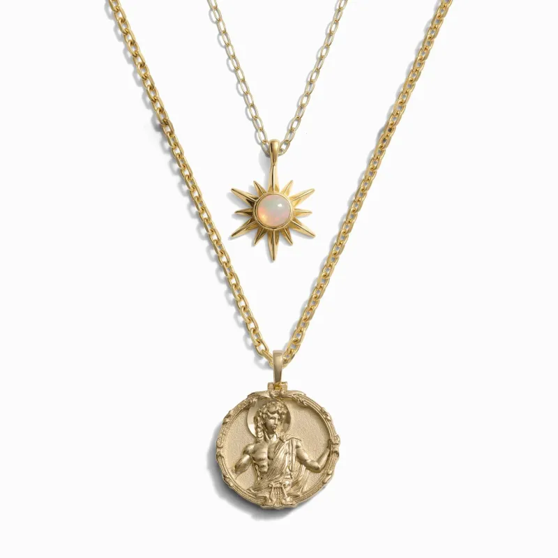 Men's Apollo and Opal Sun Necklace Set sold by Awe Inspired