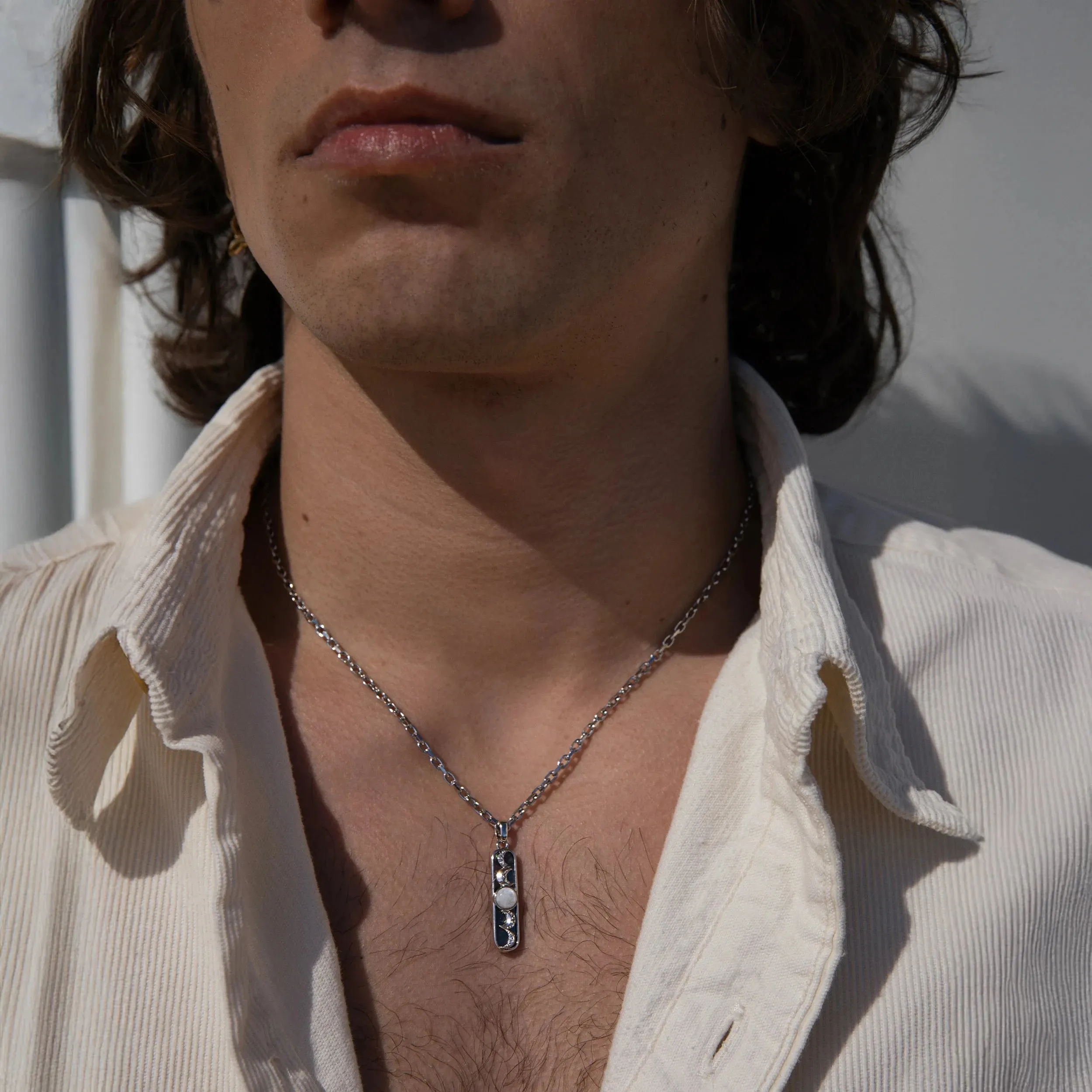 Men's Moon Phase Necklace sold by Awe Inspired product image thumbnail 4