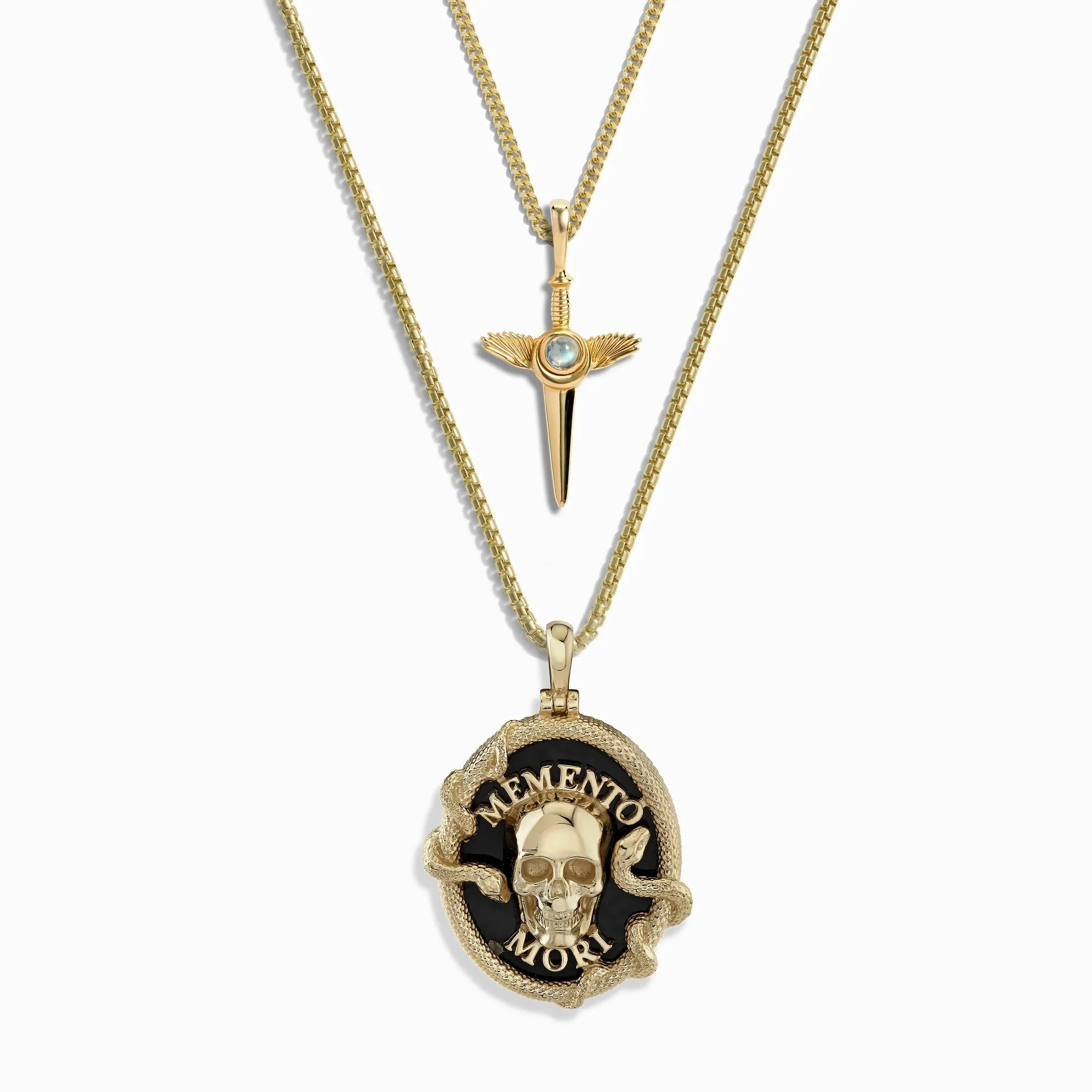 Men's Memento Mori Necklace Set sold by Awe Inspired