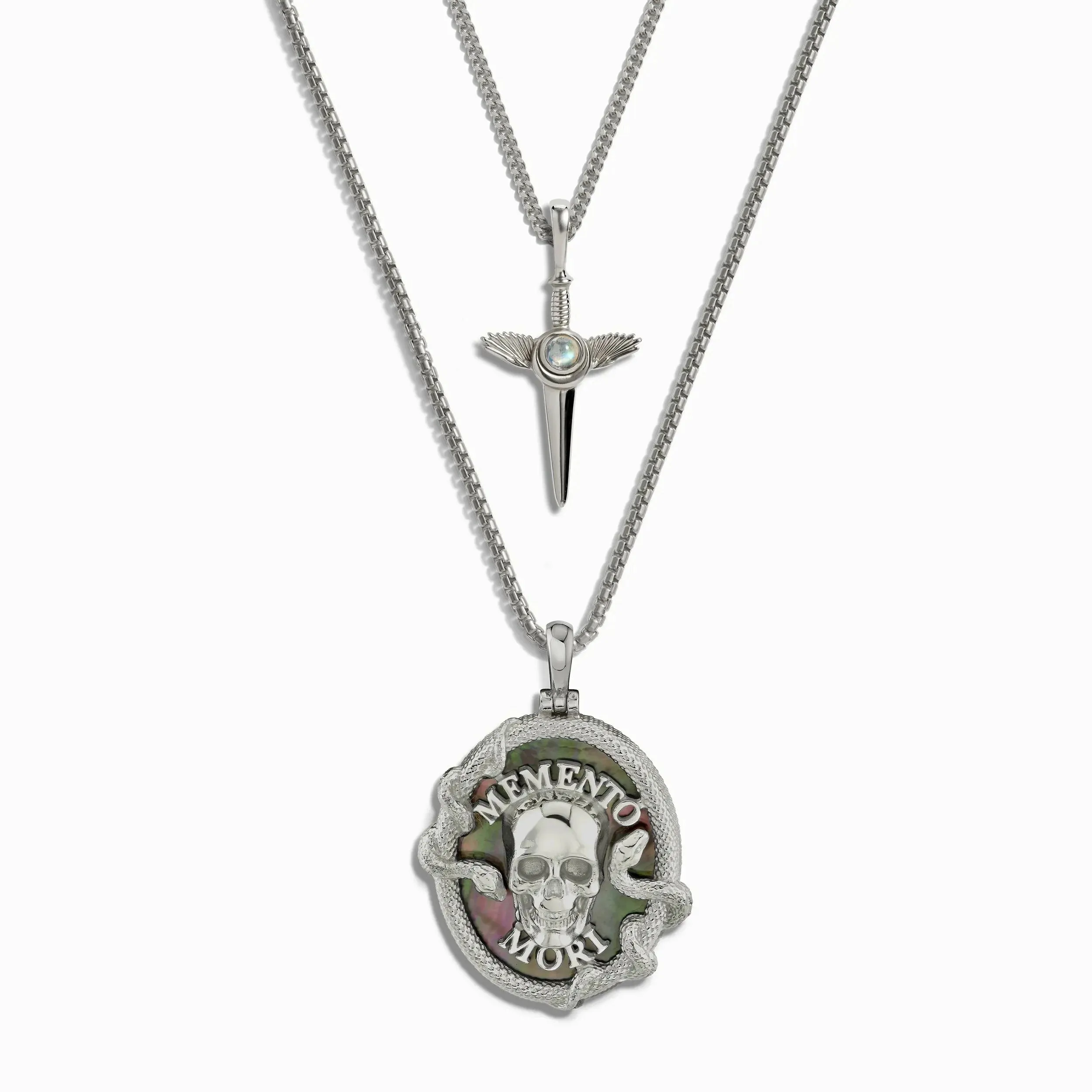 Men's Memento Mori Necklace Set sold by Awe Inspired product image thumbnail 3