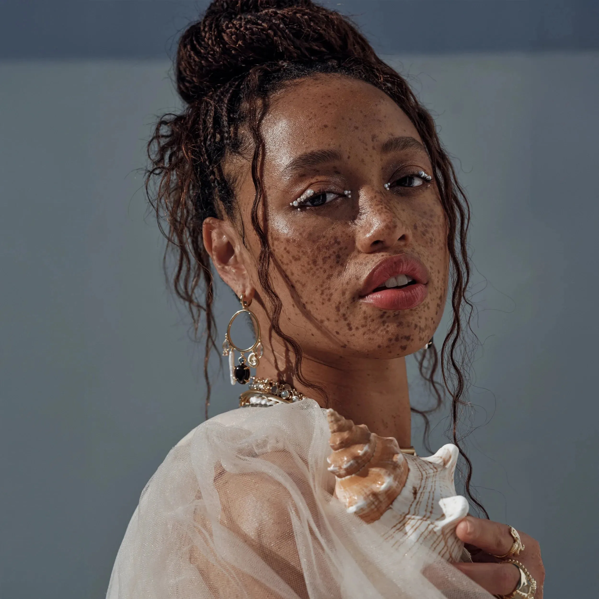 Deep Sea Gemstone Charm Hoops sold by Awe Inspired product image thumbnail 5