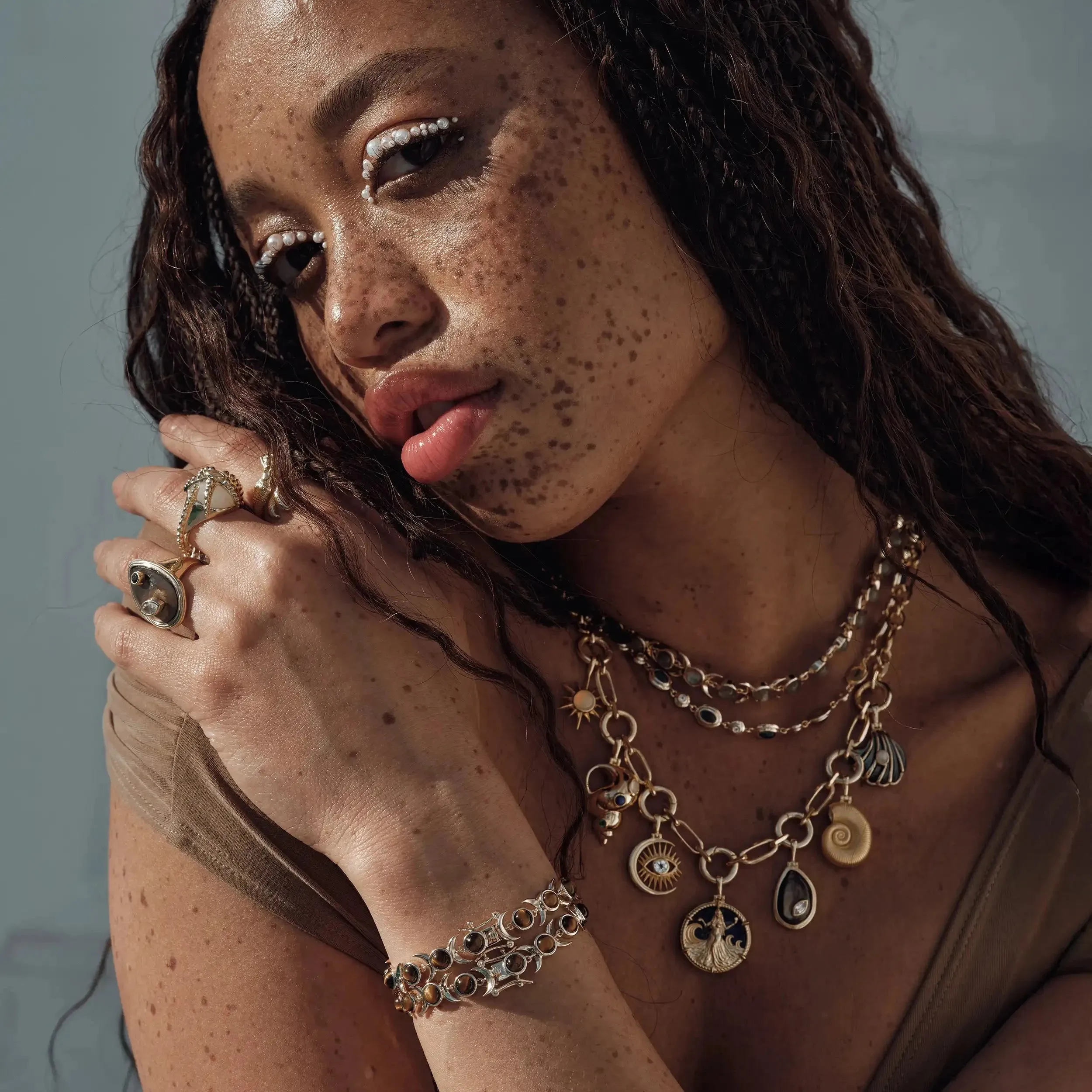 Gemstone Tennis Necklace sold by Awe Inspired product image thumbnail 3