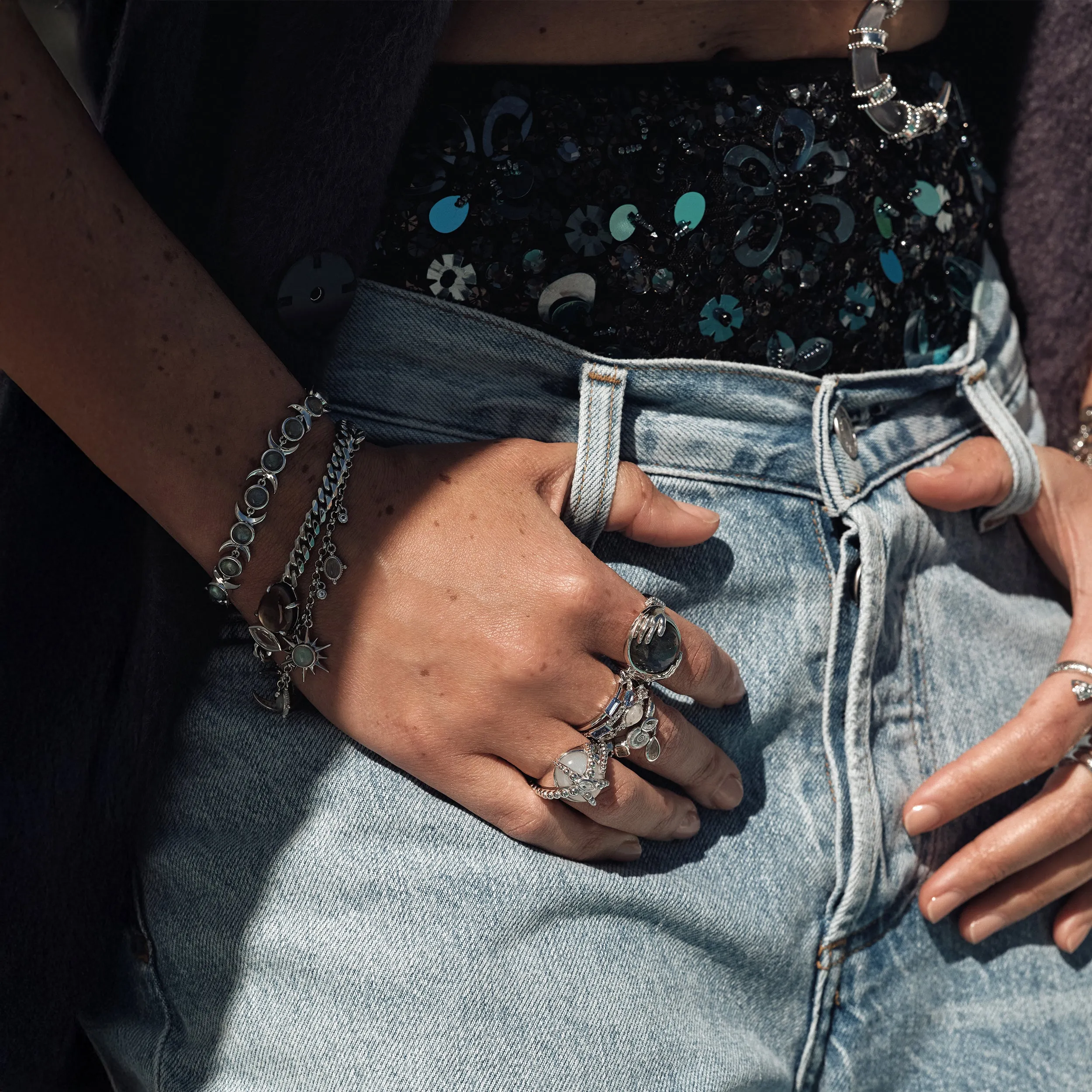 Deep Sea Black Mother of Pearl Bracelet sold by Awe Inspired product image thumbnail 3