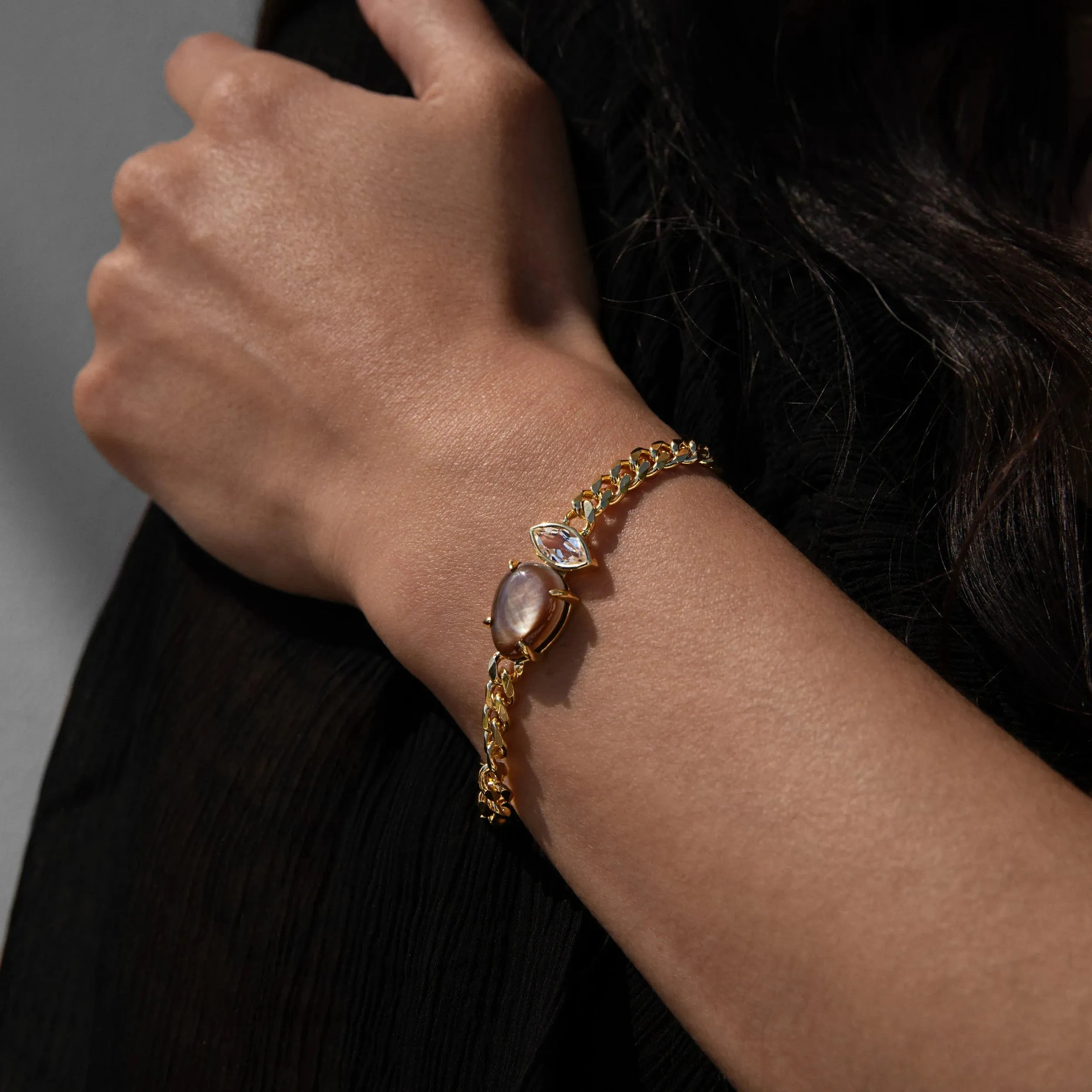 Deep Sea Black Mother of Pearl Bracelet sold by Awe Inspired product image thumbnail 2