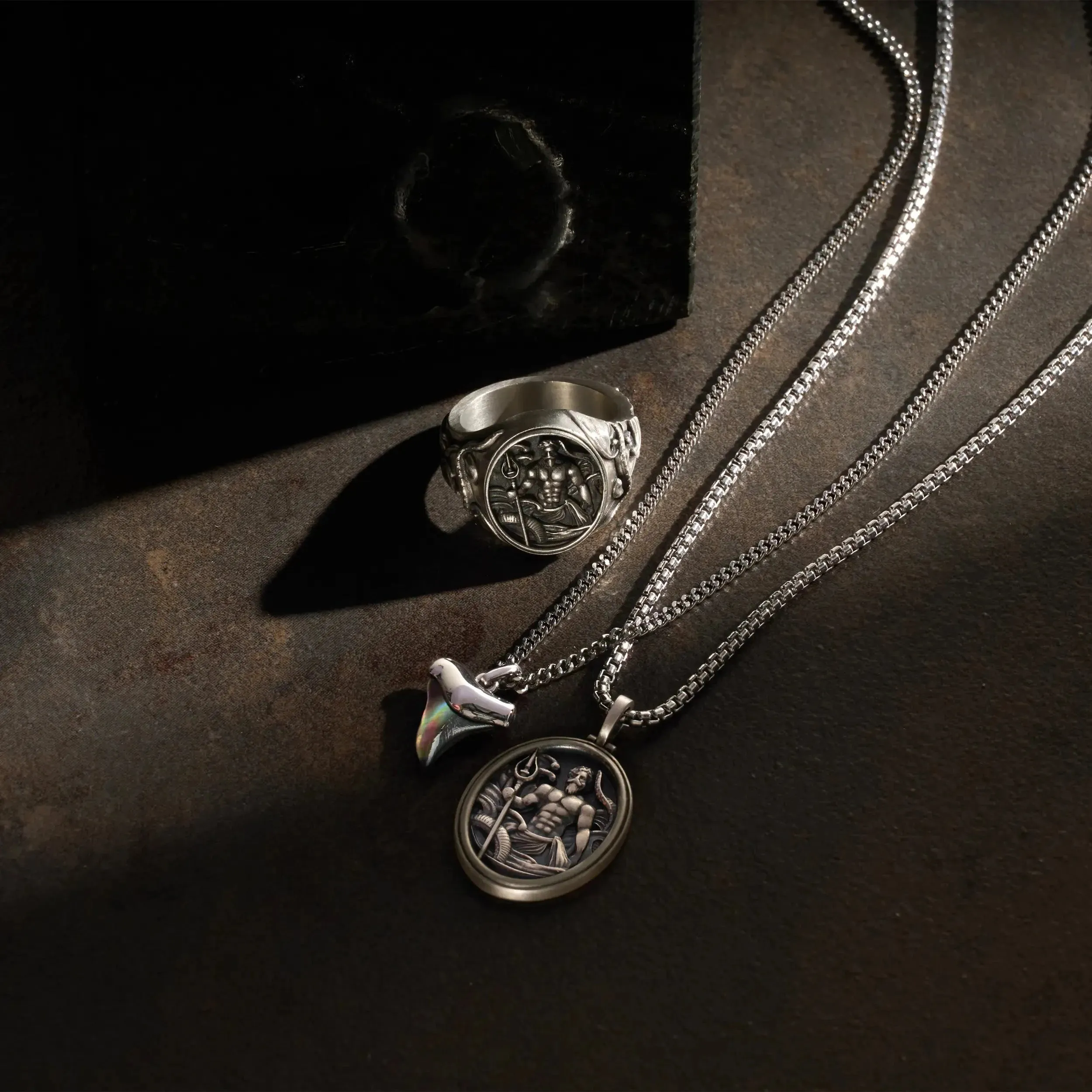 Poseidon and Shark Tooth Necklace Set sold by Awe Inspired product image thumbnail 3
