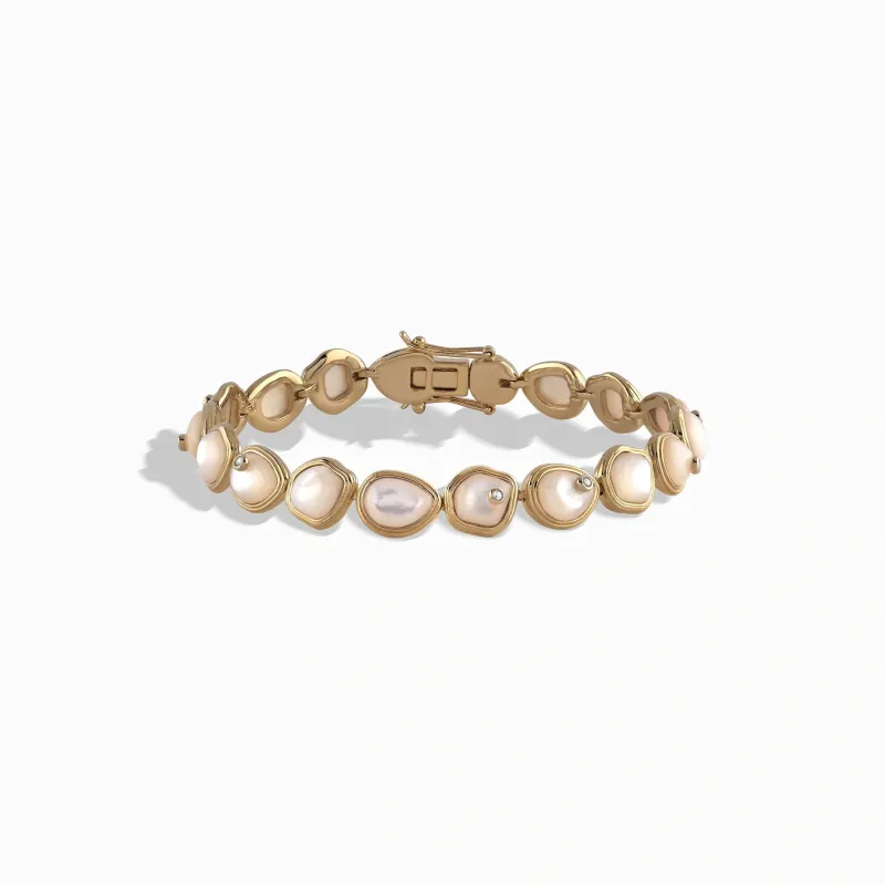 Organic Pearl Gemstone Tennis Bracelet sold by Awe Inspired