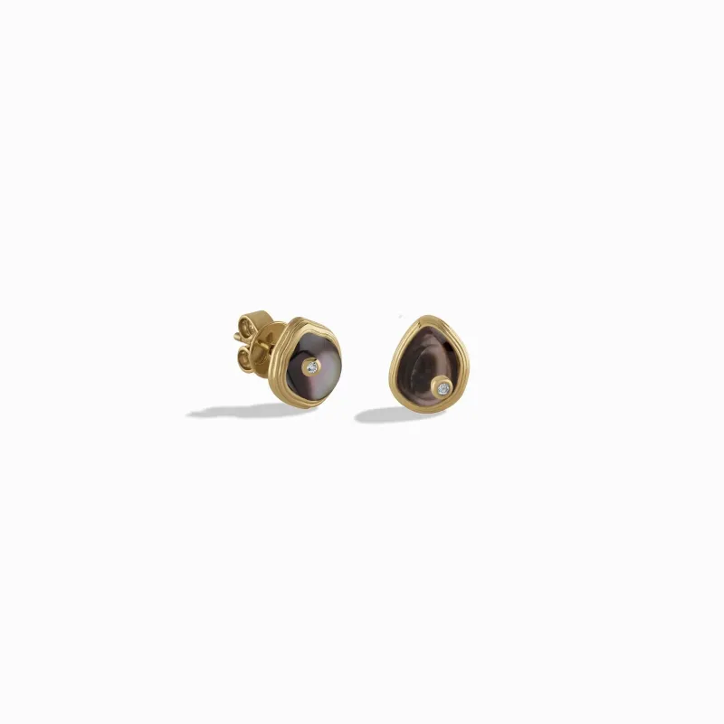 Organic Pearl Gemstone Studs sold by Awe Inspired