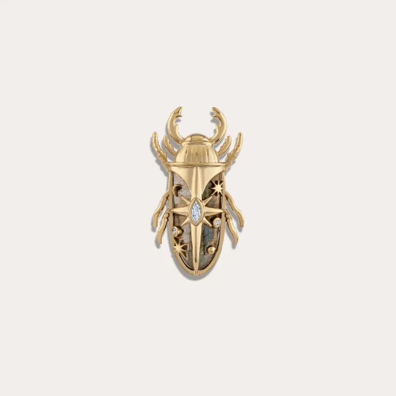 Labradorite Beetle Brooch sold by Awe Inspired