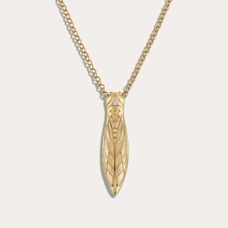 Cicada Flower Vessel Necklace sold by Awe Inspired