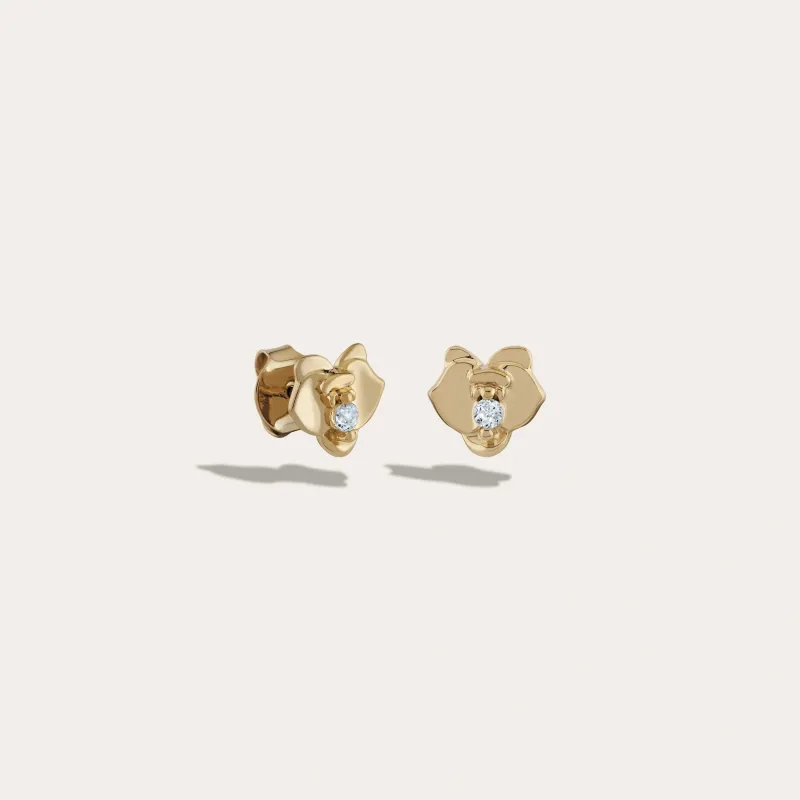 White Topaz Orchid Studs sold by Awe Inspired