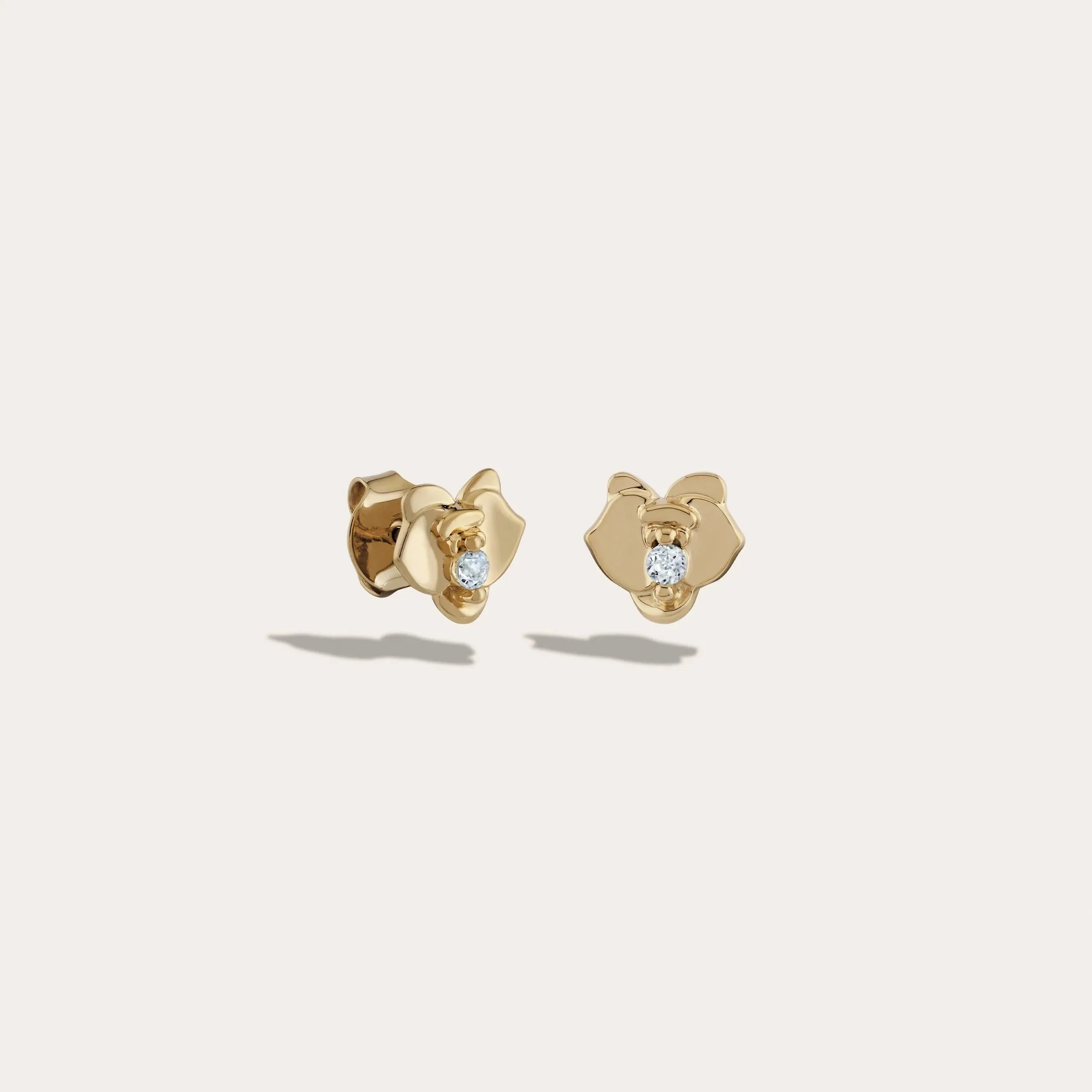 White Topaz Orchid Studs sold by Awe Inspired