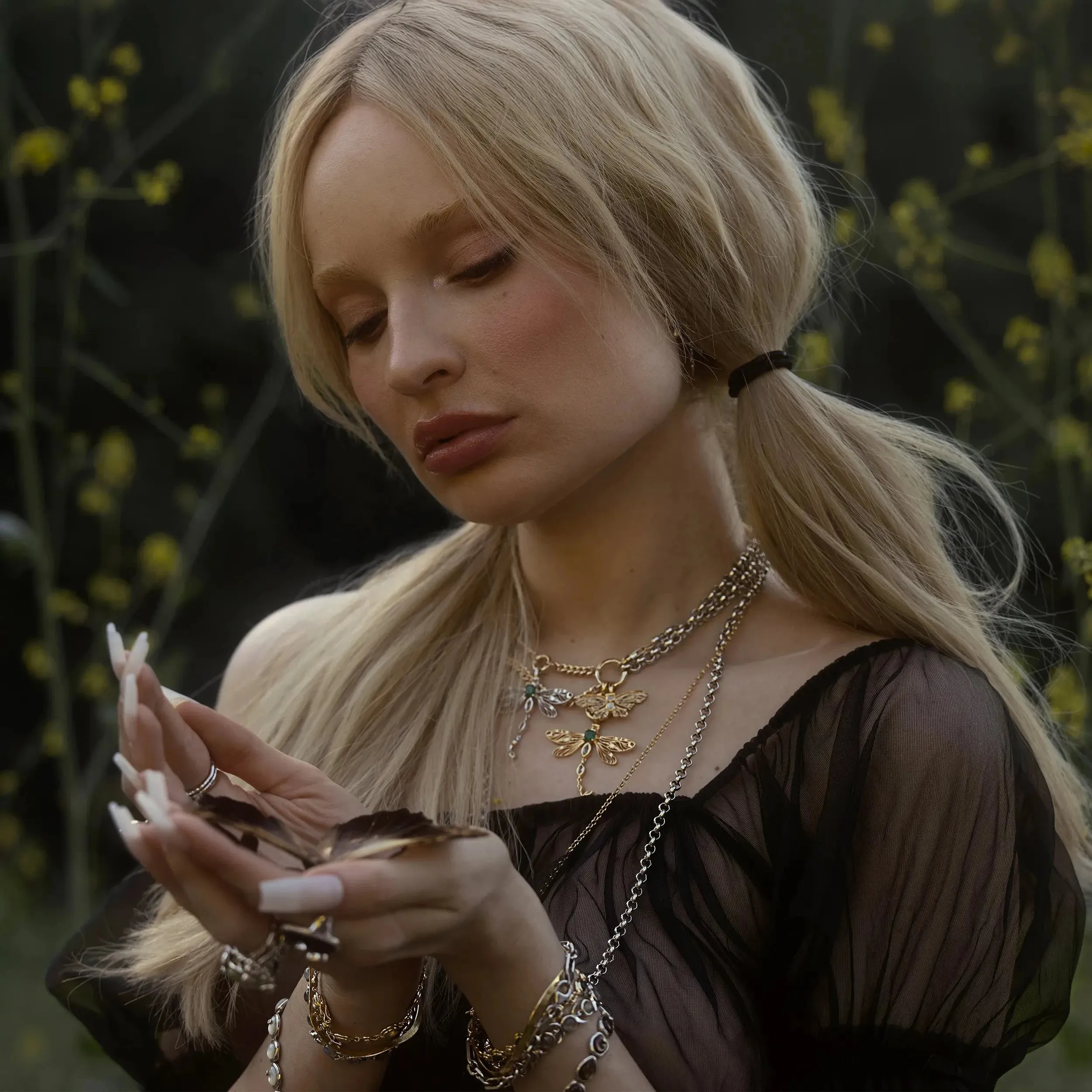 Moonstone Moth Necklace sold by Awe Inspired product image thumbnail 3