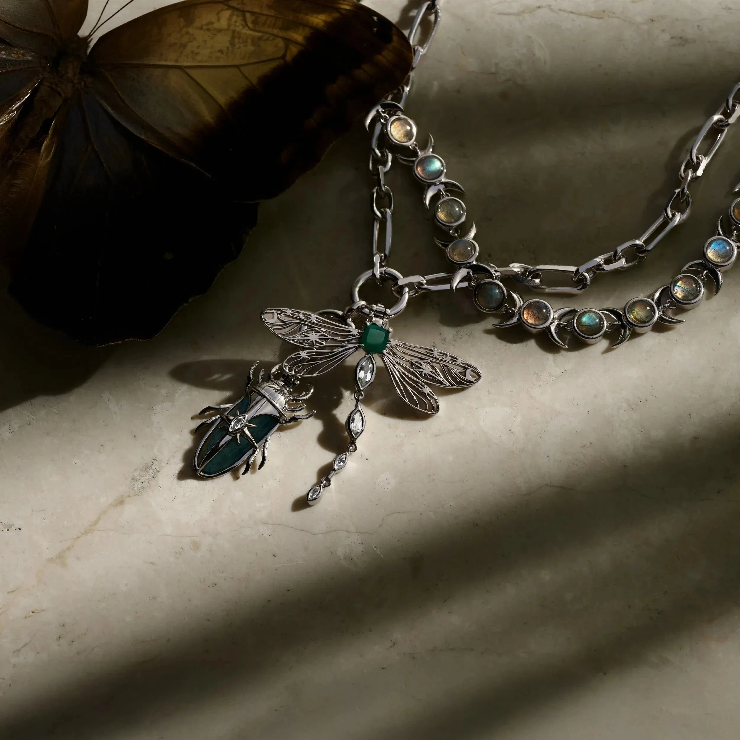 Labradorite Beetle Pendant sold by Awe Inspired product image thumbnail 3