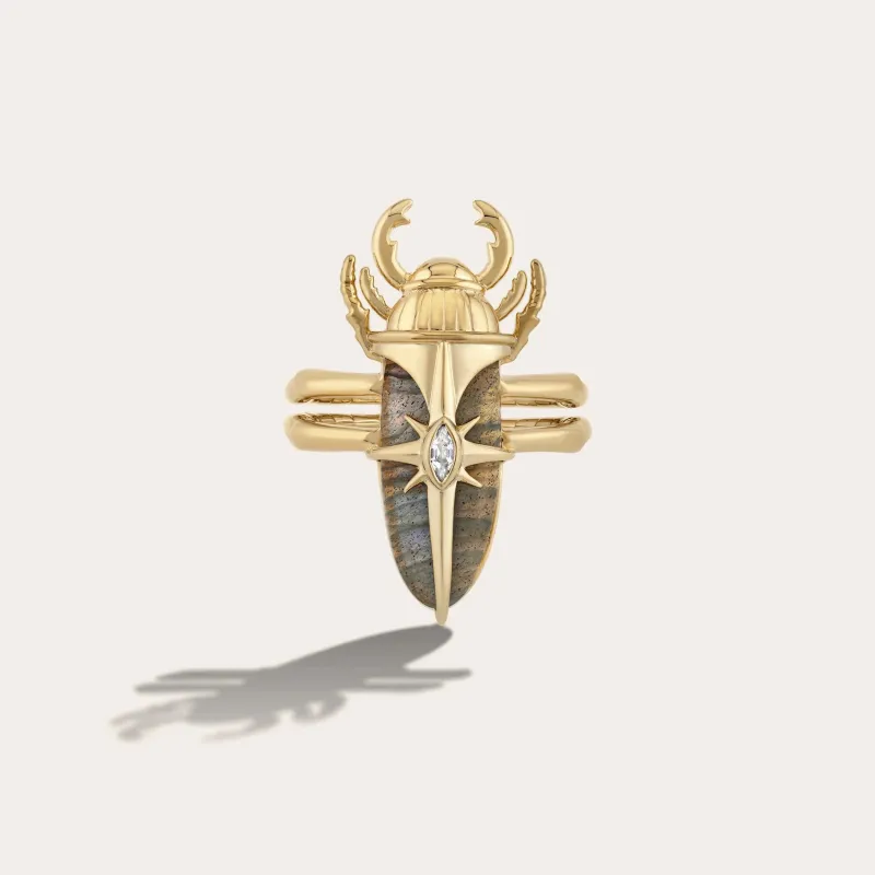 Labradorite Beetle Ring sold by Awe Inspired