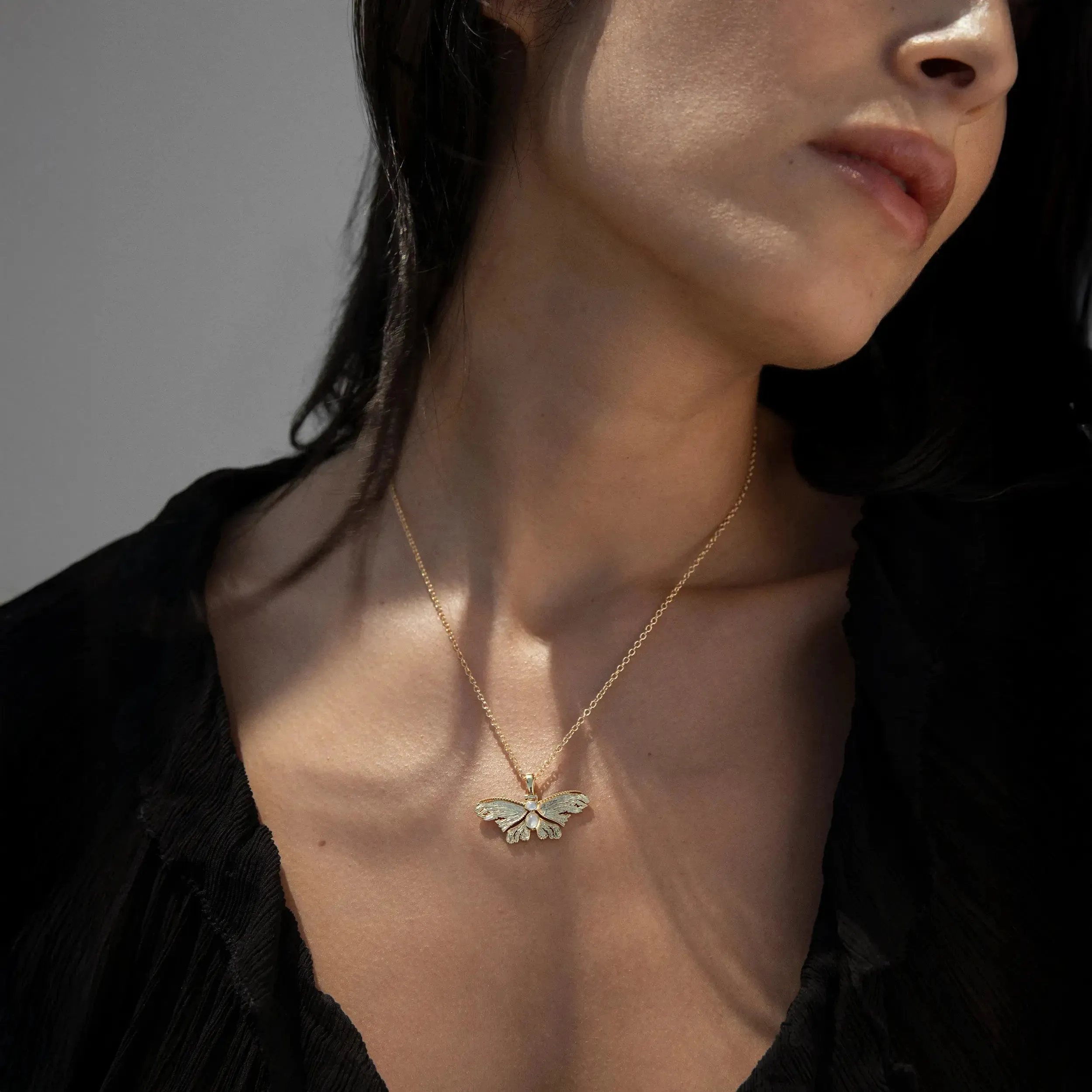Moonstone Moth Pendant sold by Awe Inspired product image thumbnail 2