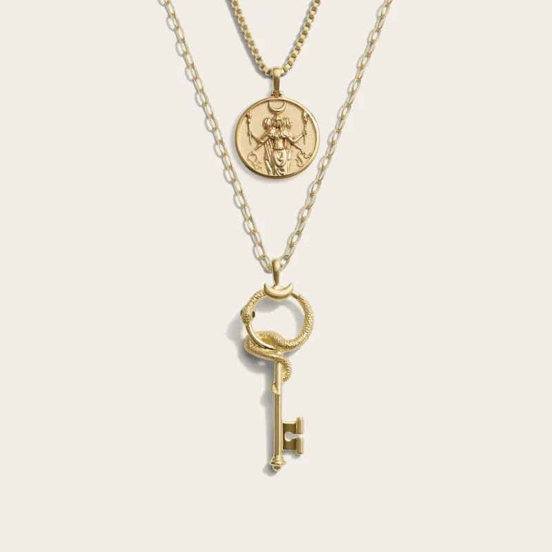 Hecate and Gate of Hades Key Necklace Set sold by Awe Inspired
