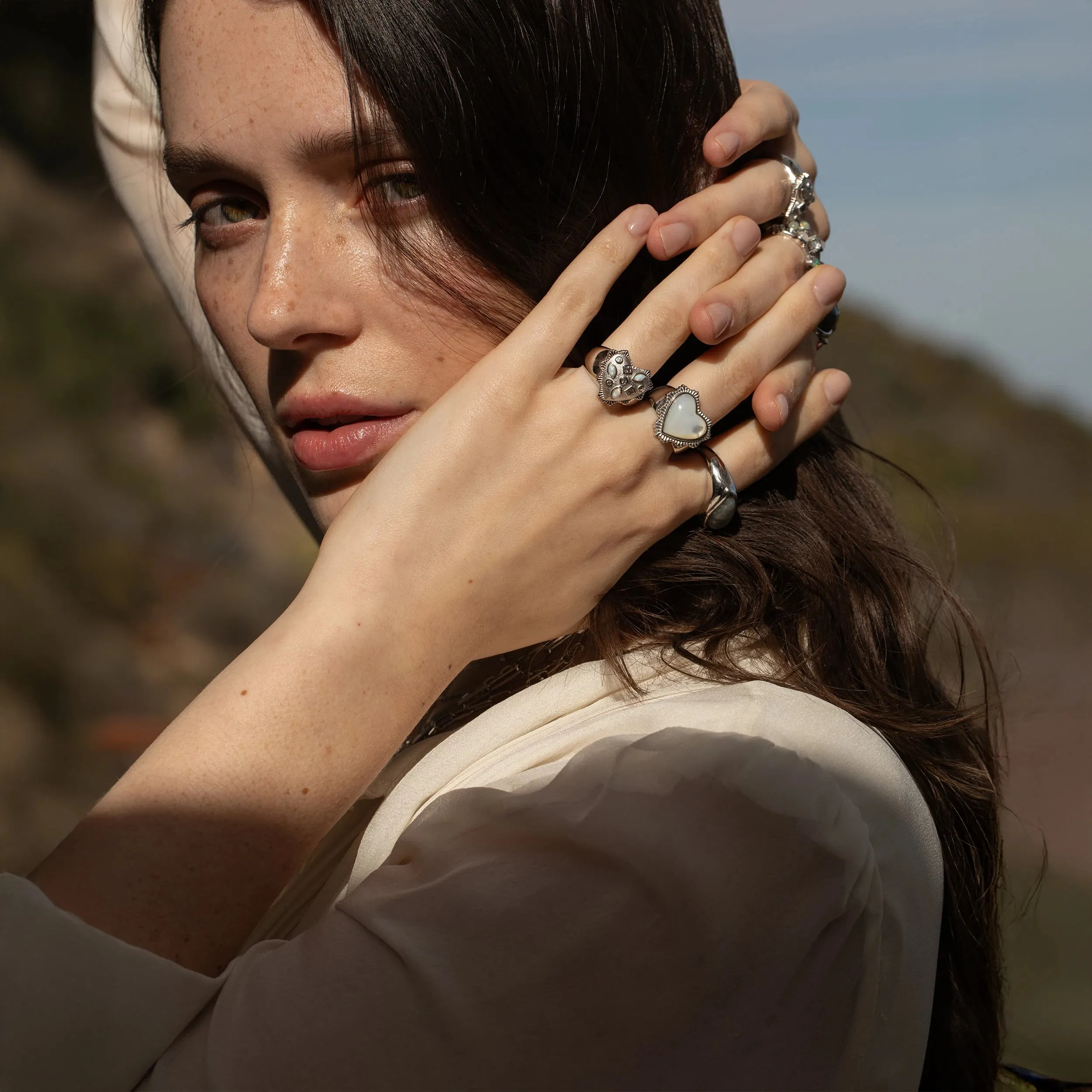 White Radiant Heart Ring sold by Awe Inspired product image thumbnail 3