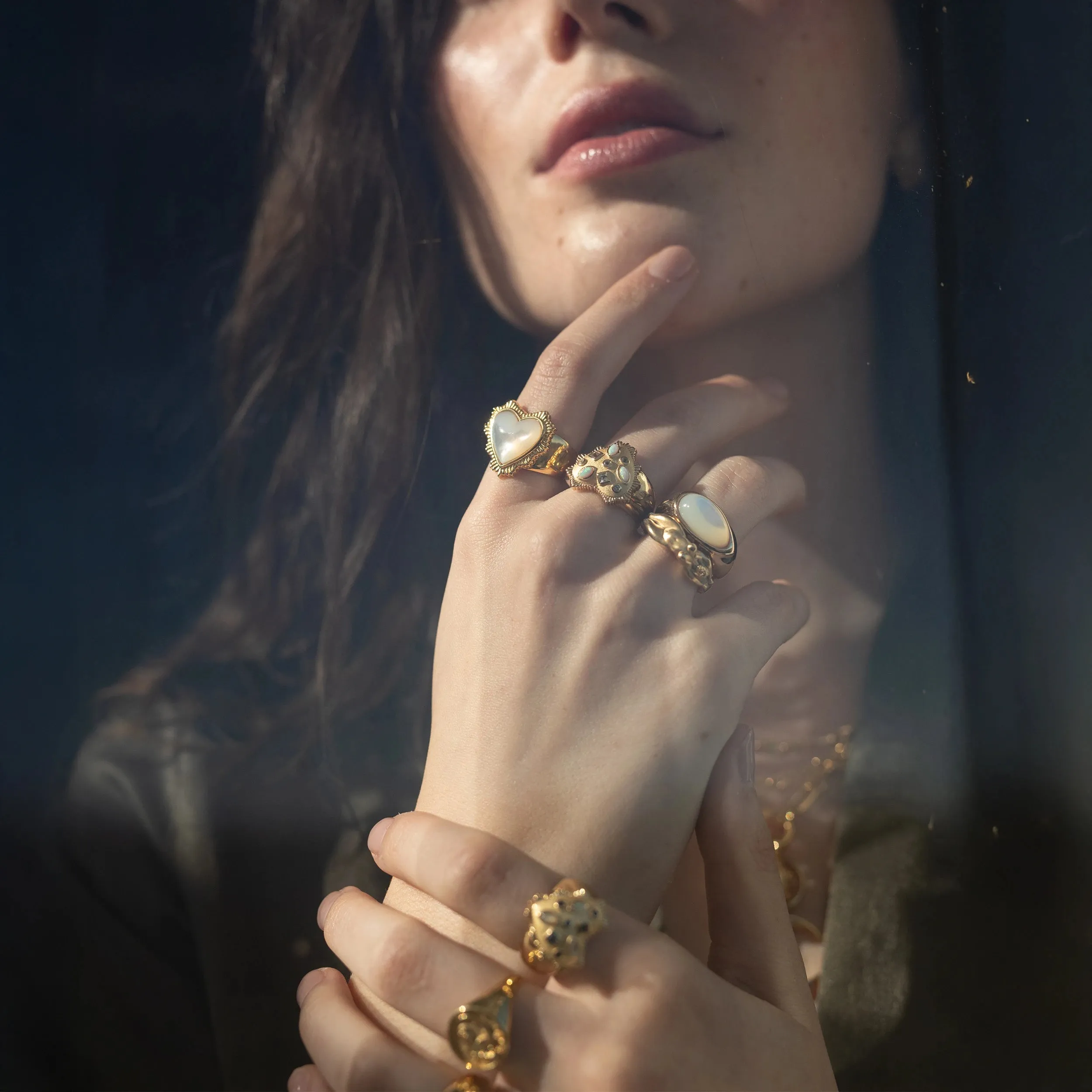 White Radiant Heart Ring sold by Awe Inspired product image thumbnail 5