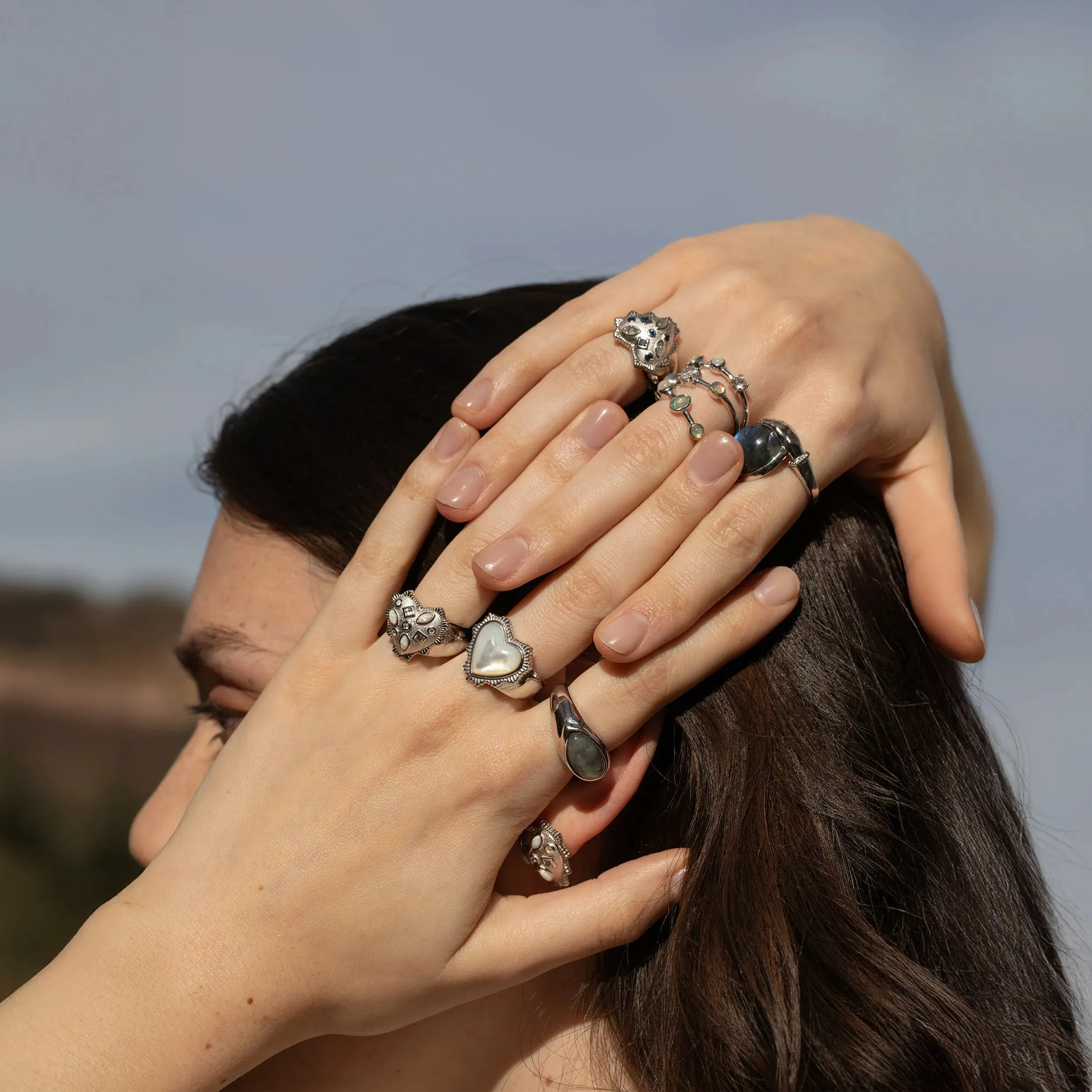 White Radiant Heart Ring sold by Awe Inspired product image thumbnail 3