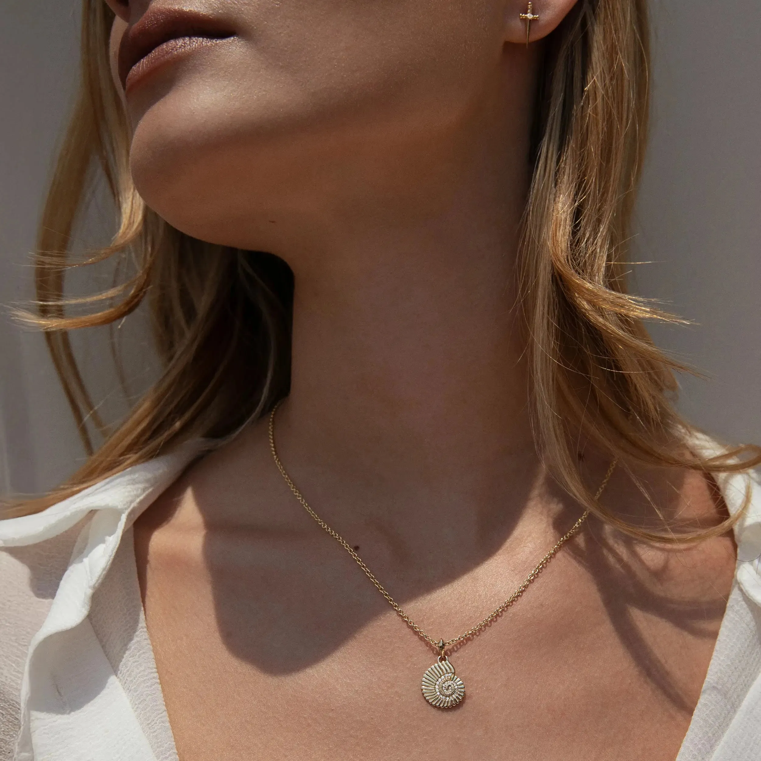 Diamond Spiral Shell Amulet sold by Awe Inspired product image thumbnail 2