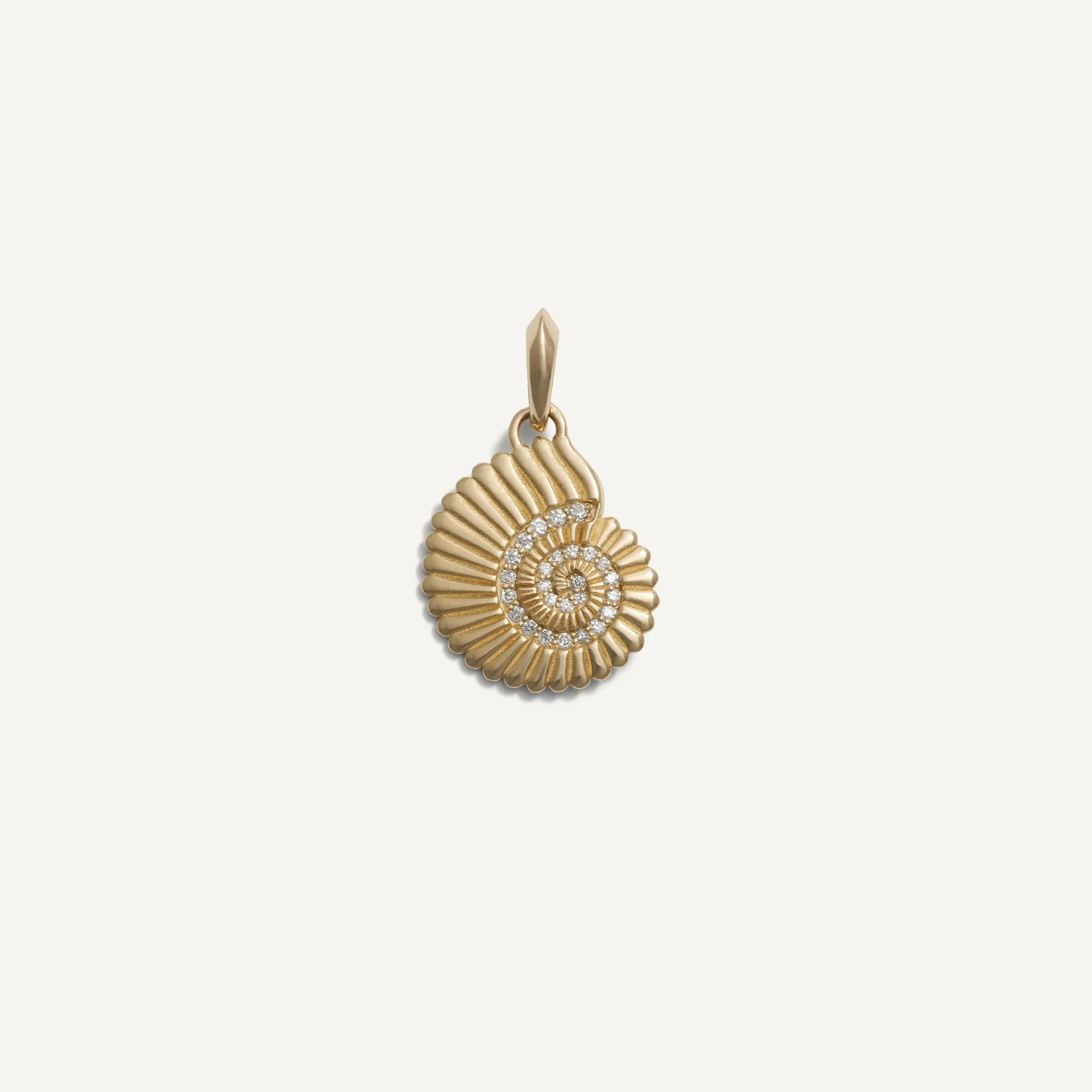 Diamond Spiral Shell Amulet sold by Awe Inspired