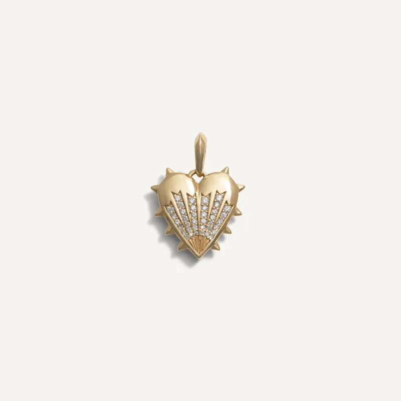 Diamond Spiked Heart Amulet sold by Awe Inspired