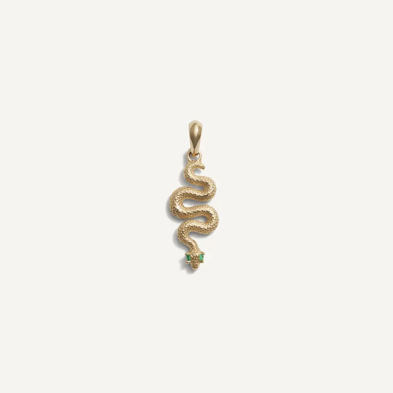 Emerald Eye Snake Amulet sold by Awe Inspired