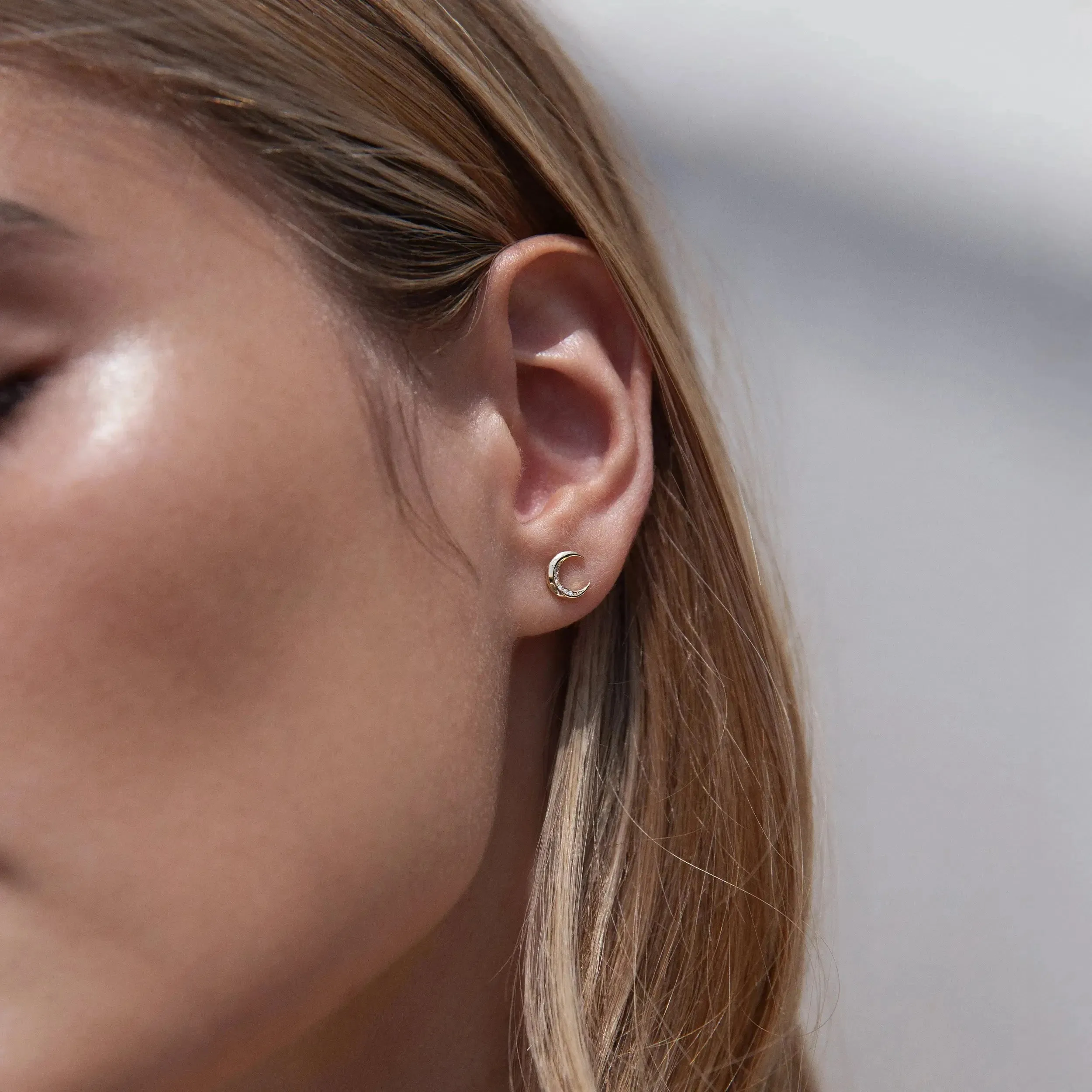 Diamond Moon Studs sold by Awe Inspired product image thumbnail 2