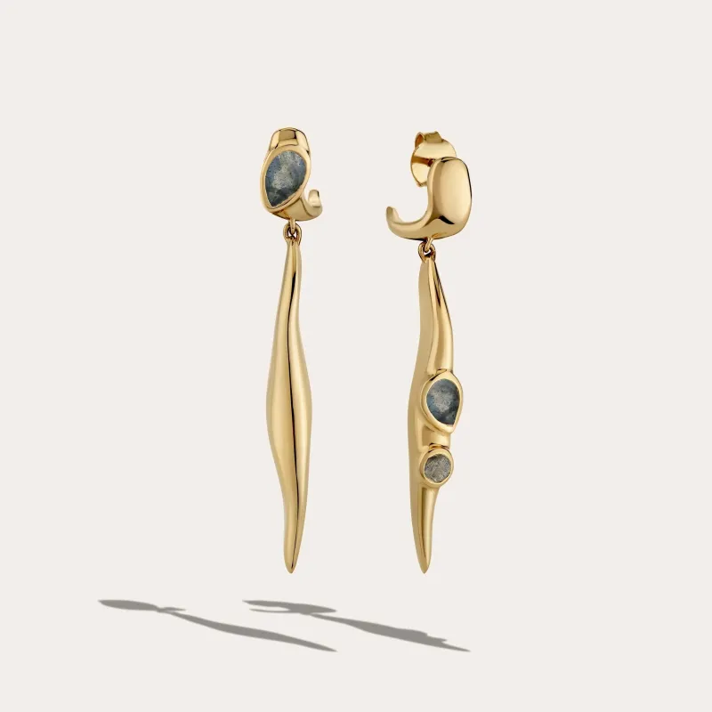 Molten Gemstone Drop Earrings sold by Awe Inspired