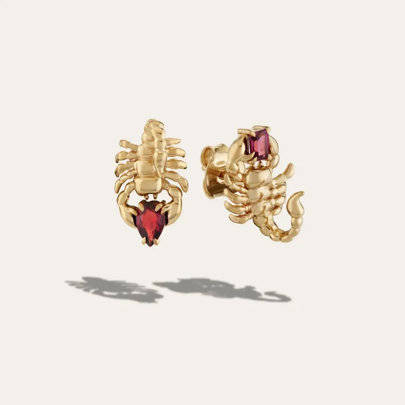 Gemstone Scorpion Studs sold by Awe Inspired