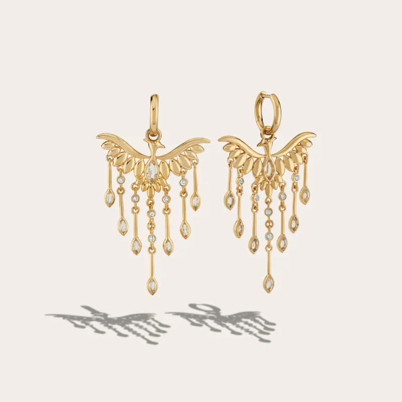 Chandelier Phoenix Drop Earrings sold by Awe Inspired