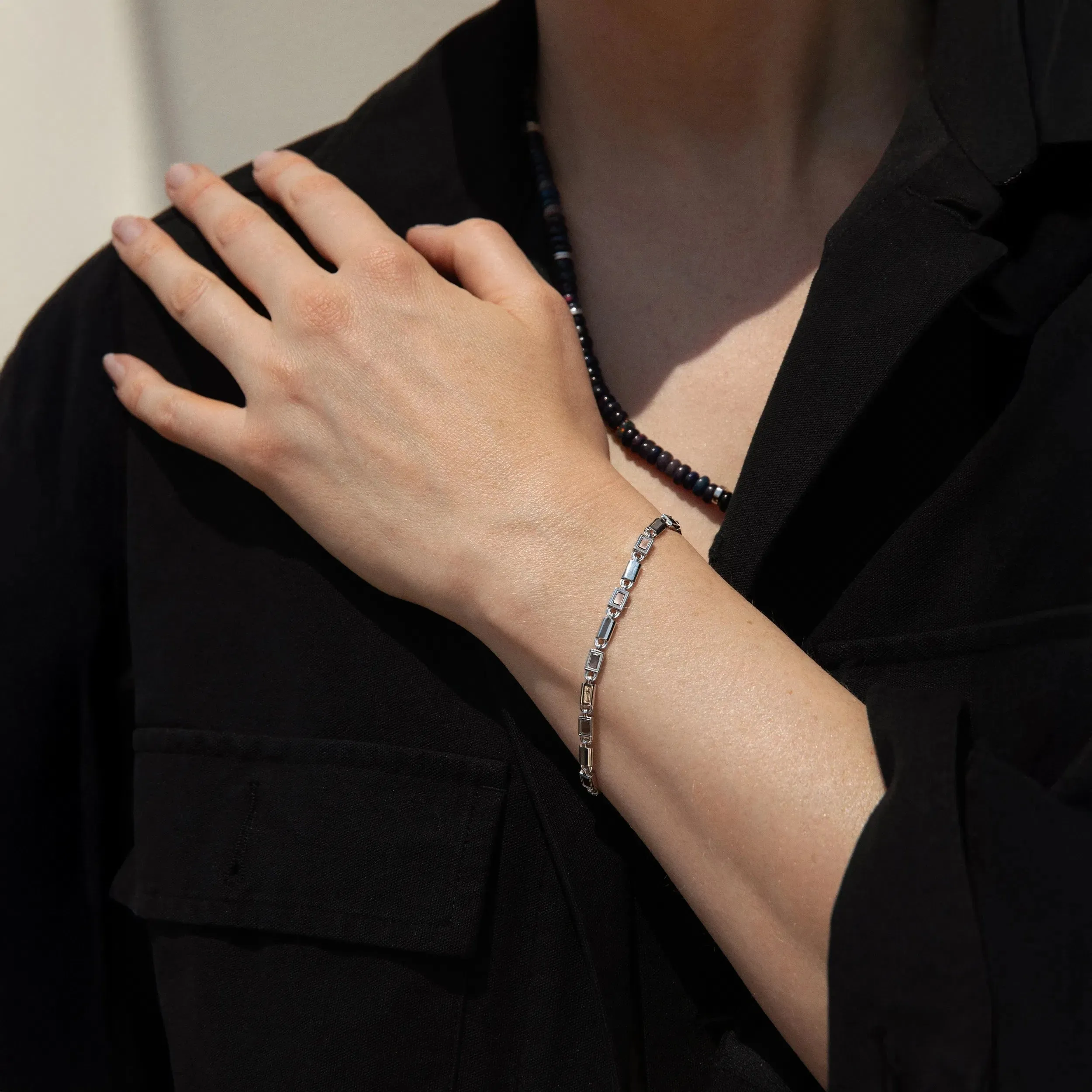 Geo Link Tennis Bracelet sold by Awe Inspired product image thumbnail 3