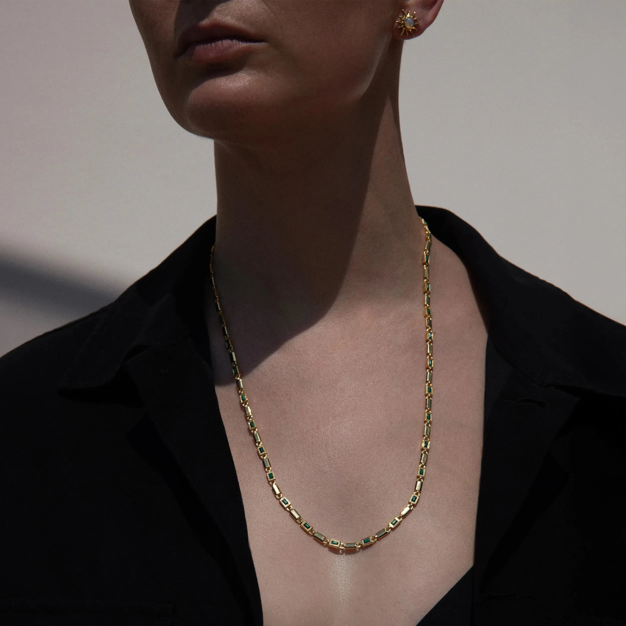 Geo Link Tennis Necklace sold by Awe Inspired product image thumbnail 4