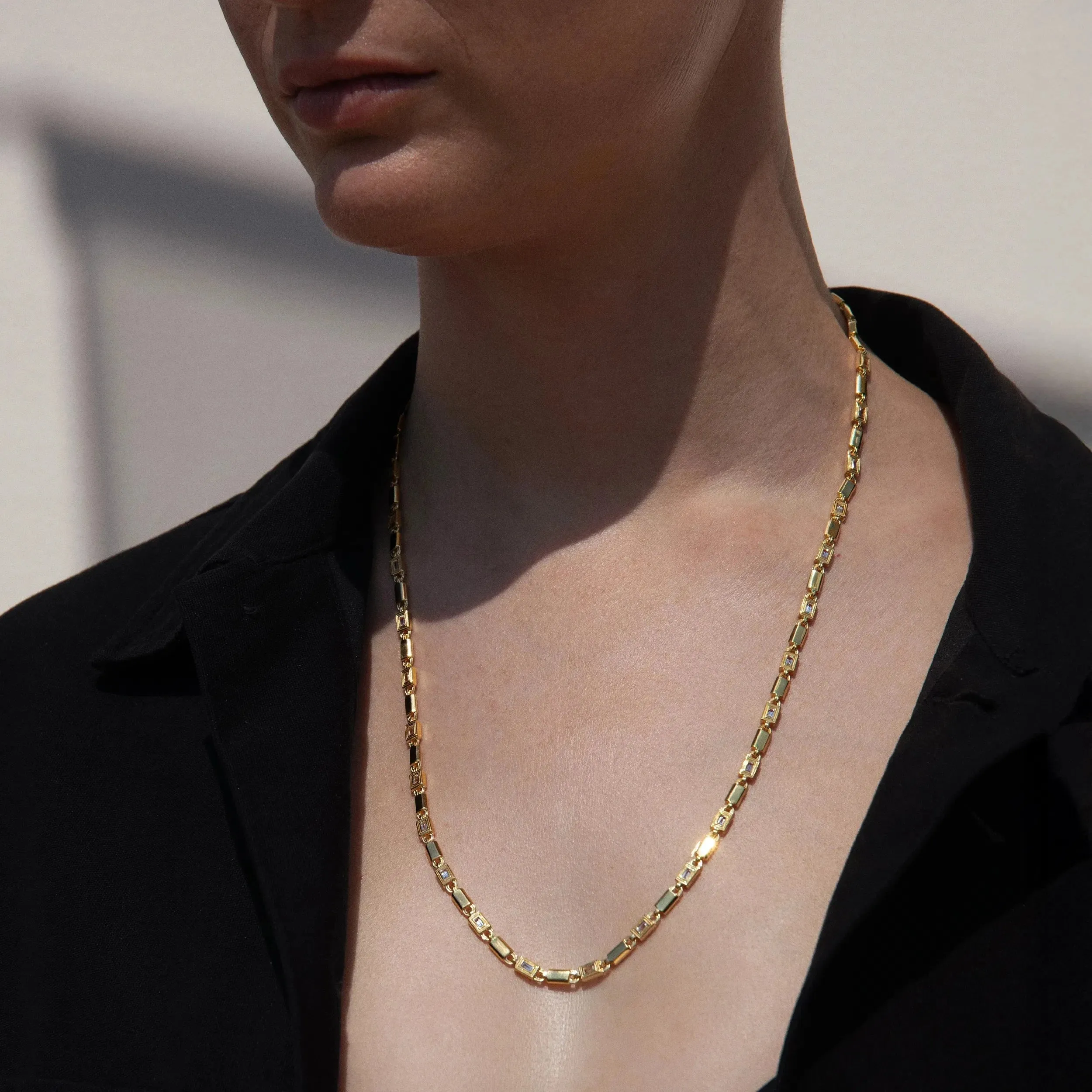 Geo Link Tennis Necklace sold by Awe Inspired product image thumbnail 2