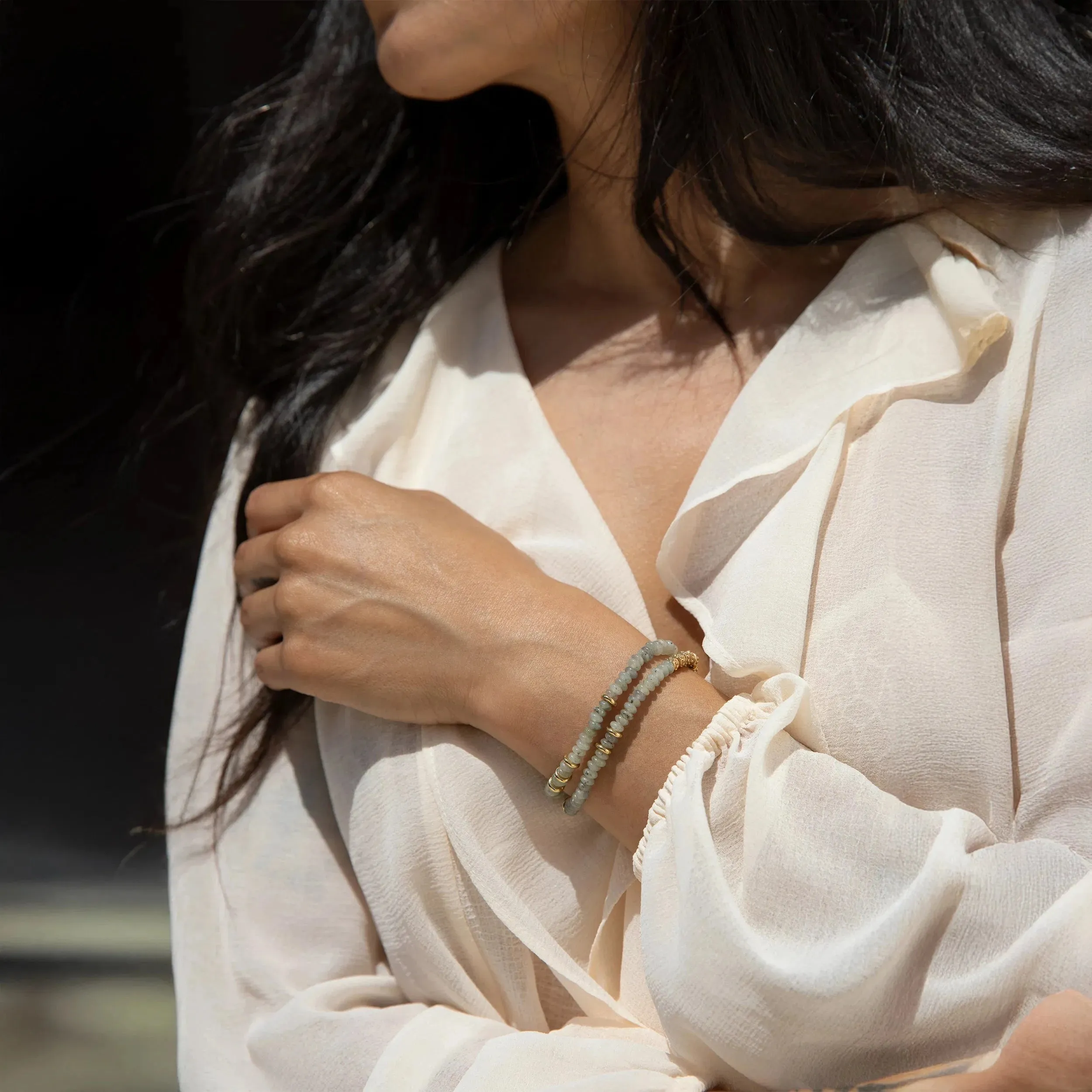 Labradorite Heishi Double Wrap Bracelet sold by Awe Inspired product image thumbnail 2