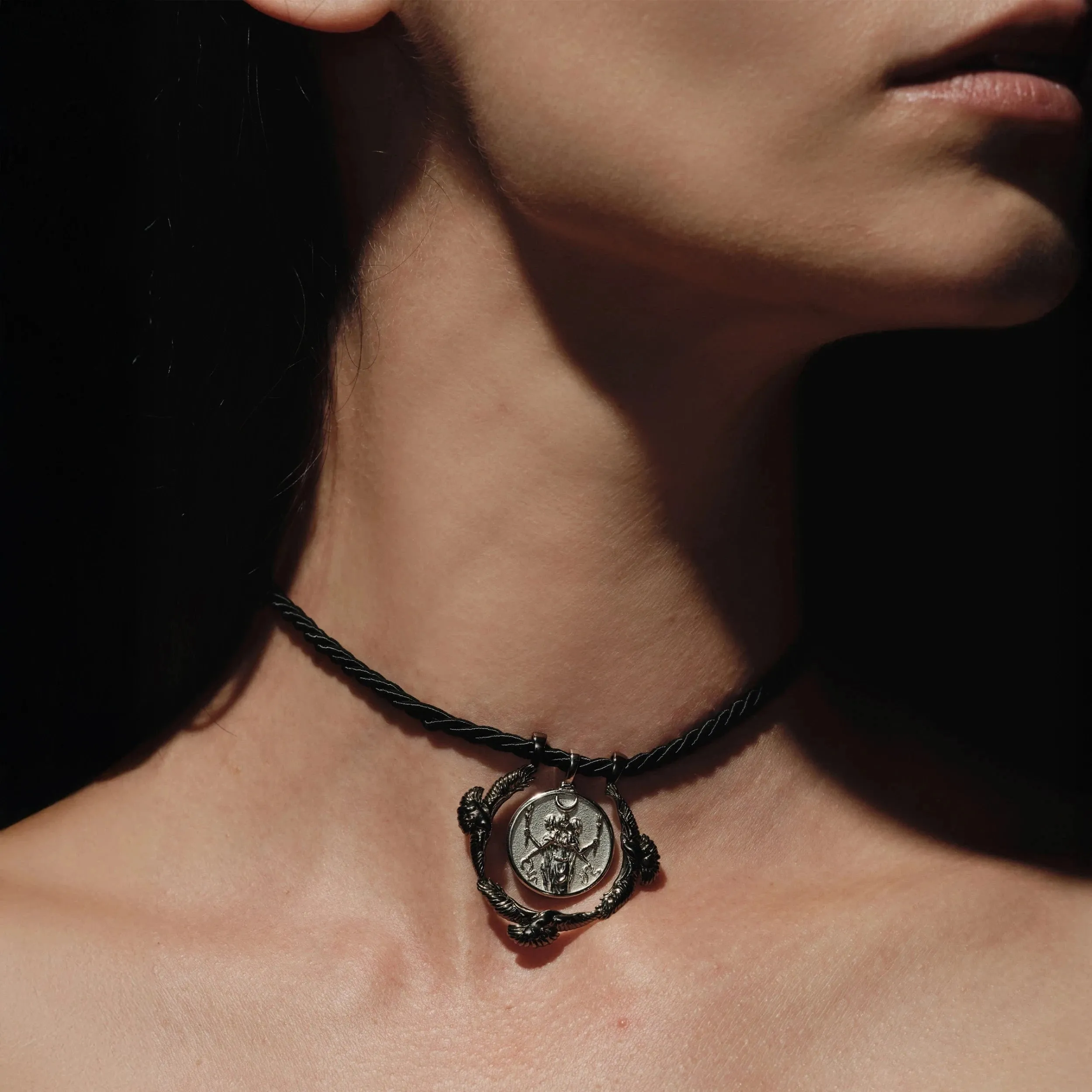 Hecate Raven Silk Necklace sold by Awe Inspired product image thumbnail 5