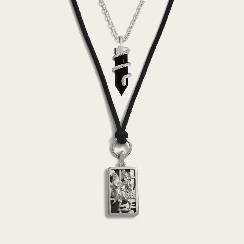 Death Crystal Cord Charm Necklace sold by Awe Inspired